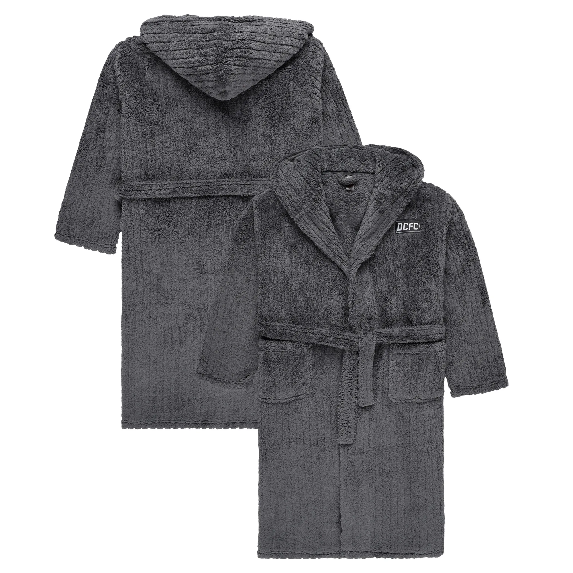 Derby County Fleece Hooded Robe - Dark Shadow Grey - Mens