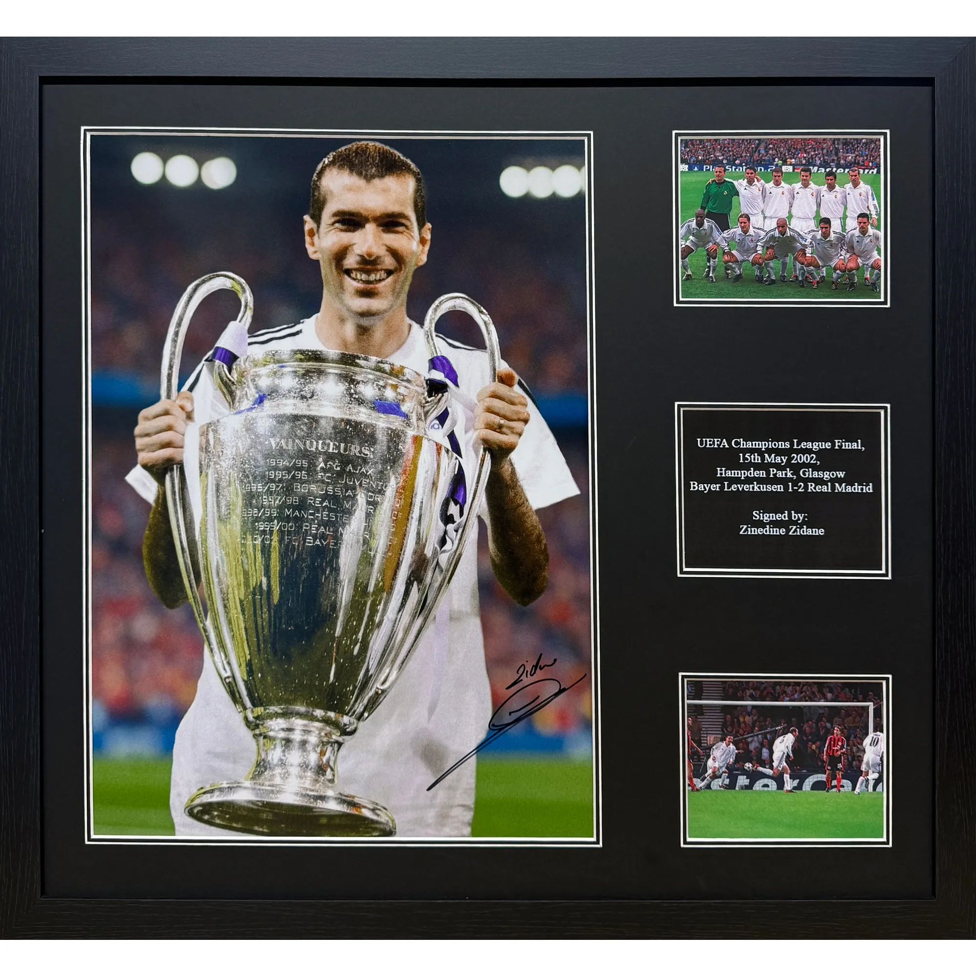 Real Madrid Zinedine Zidane Signed 2002 Champions League Winners 16x20 Photo