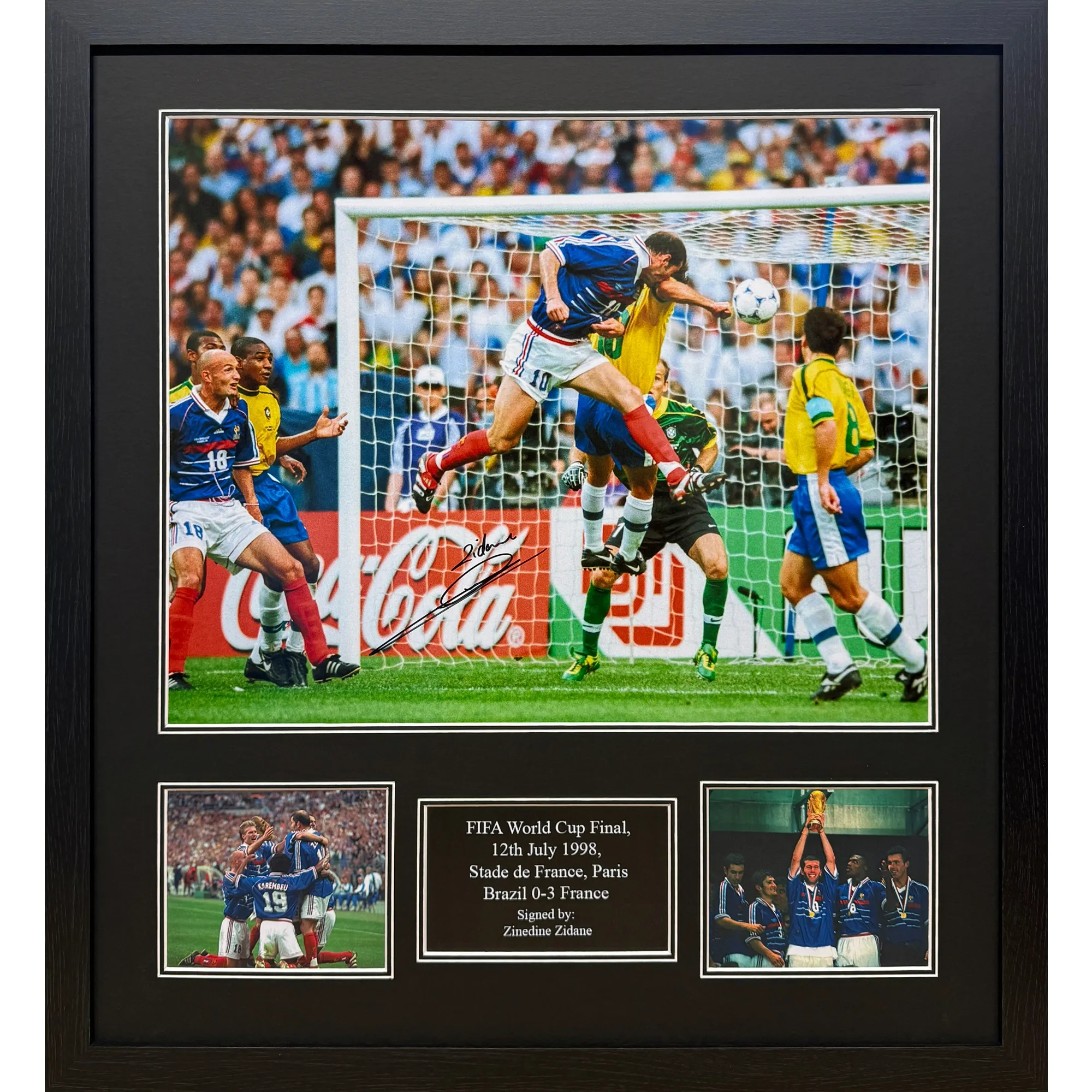 France Zinedine Zidane Signed 1998 World Cup Final 16x20 Photo