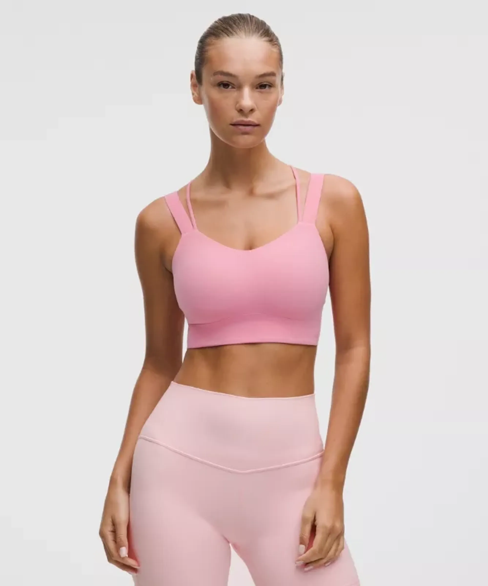 lululemon – Women's Like a Cloud Longline Sports Bra Light Support, D/DD Cup – Color Pink – Size 10