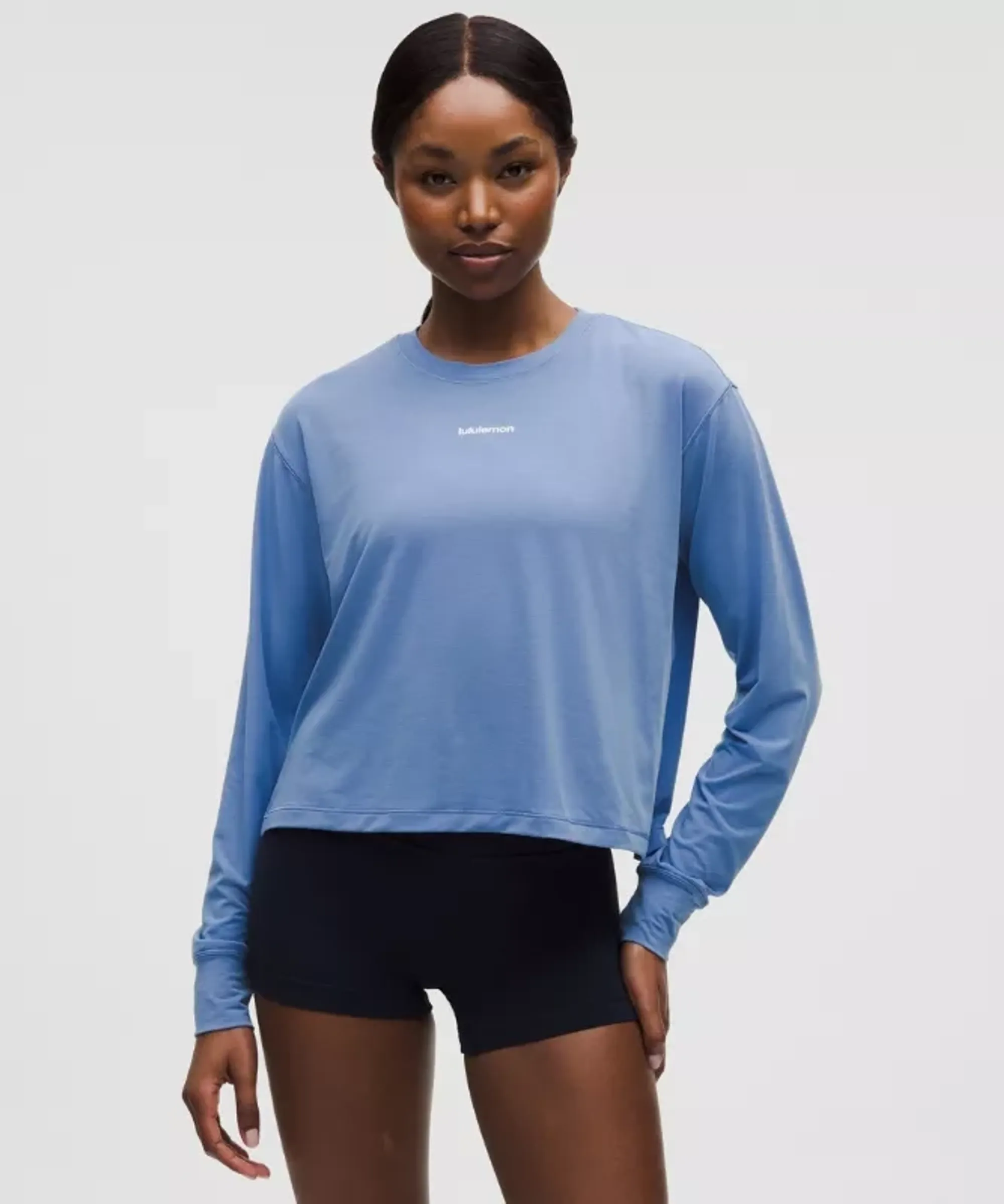 lululemon – Women's Jersey Training Long-Sleeve Shirt Wordmark – Color Blue – Size 0