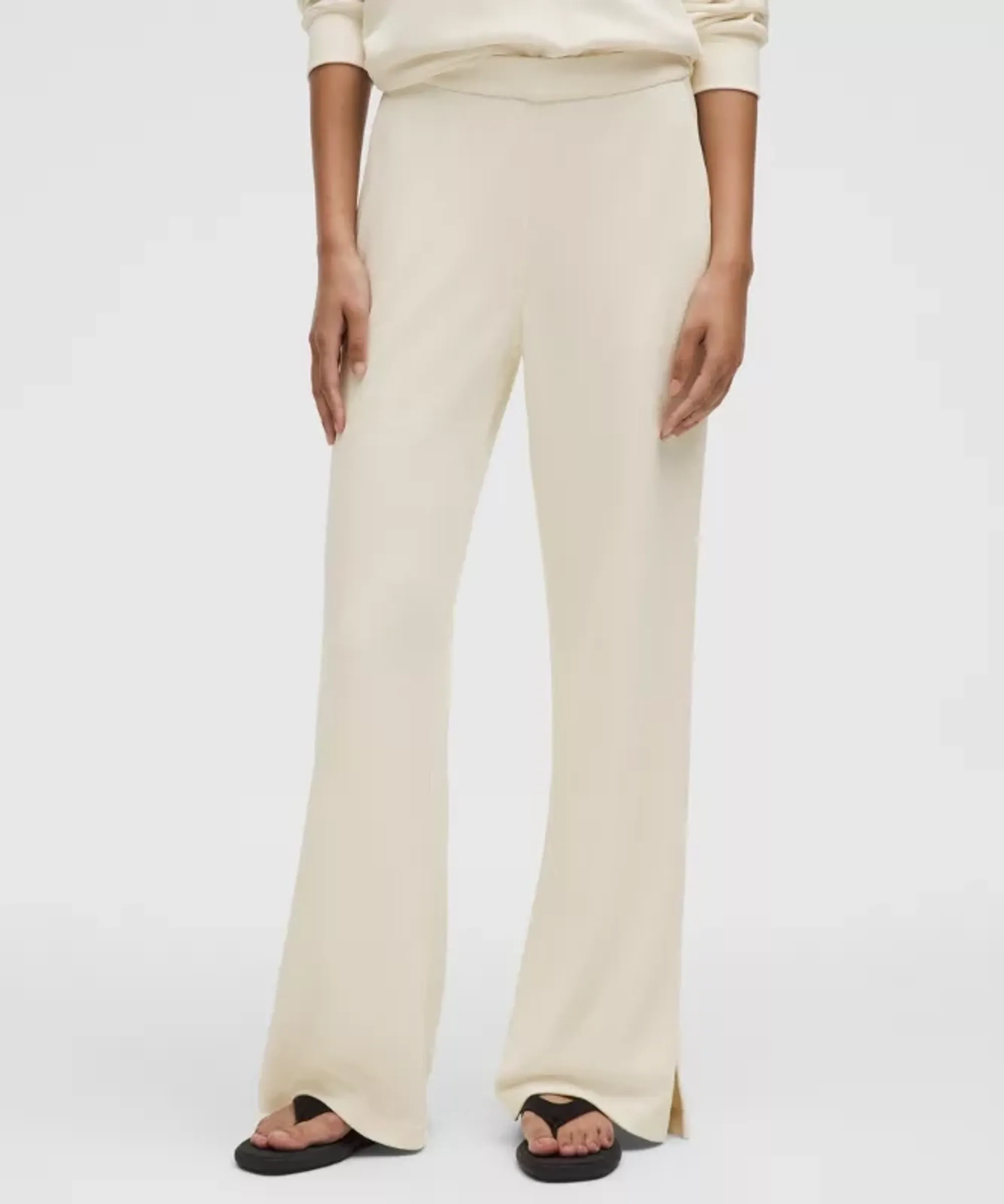 lululemon – Women's Softstreme High-Rise Wide-Leg Pique Pants Regular – Color White – Size Large