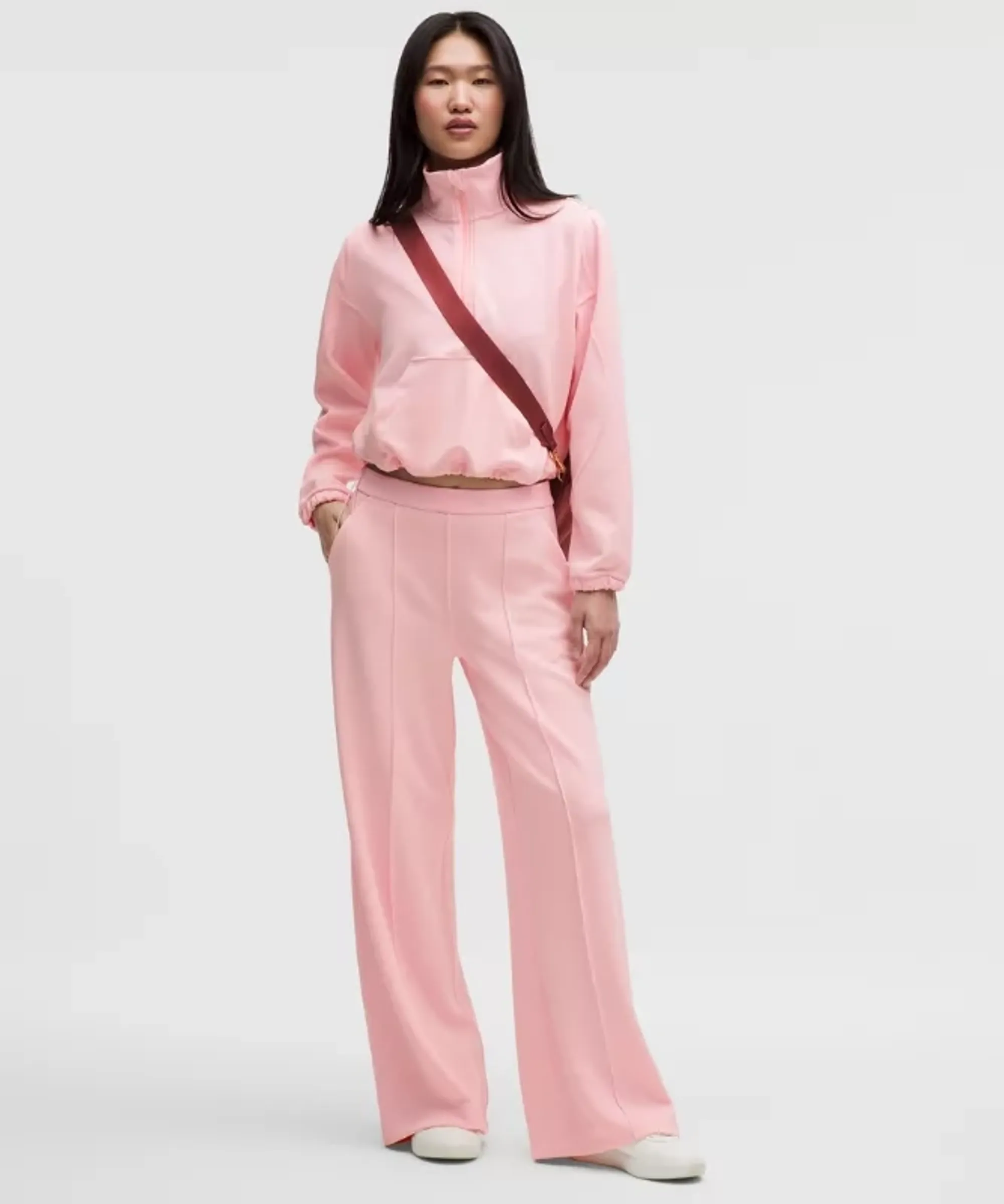 lululemon – Women's Brushed Softstreme Pintuck High-Rise Wide-Leg Pants Regular – Color Pink – Size Medium