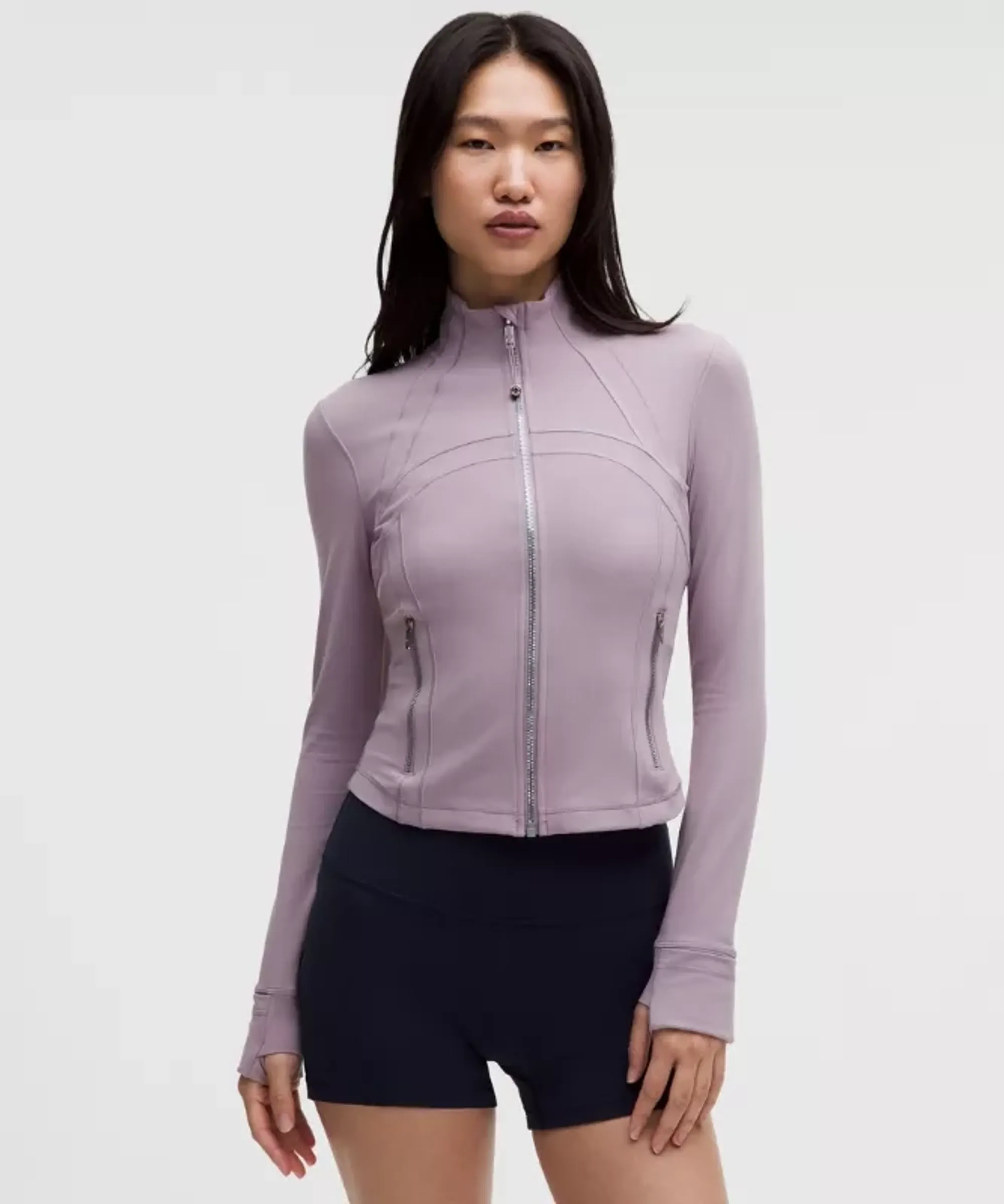 lululemon – Women's Define Cropped Jacket Nulu – Color Silver/Purple – Size 0