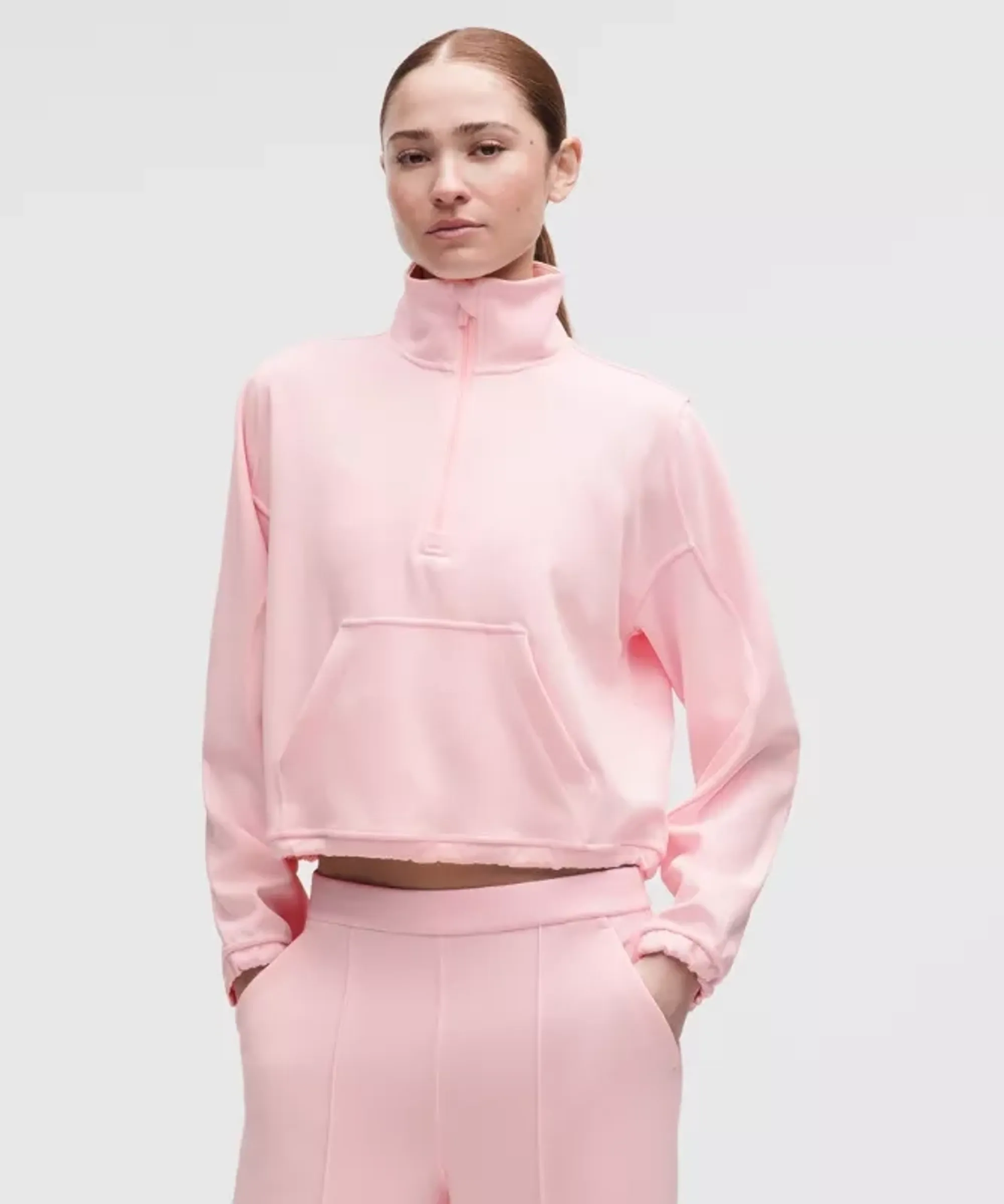 lululemon – Women's Brushed Softstreme Half Zip Sweatshirt – Color Pink – Size 0
