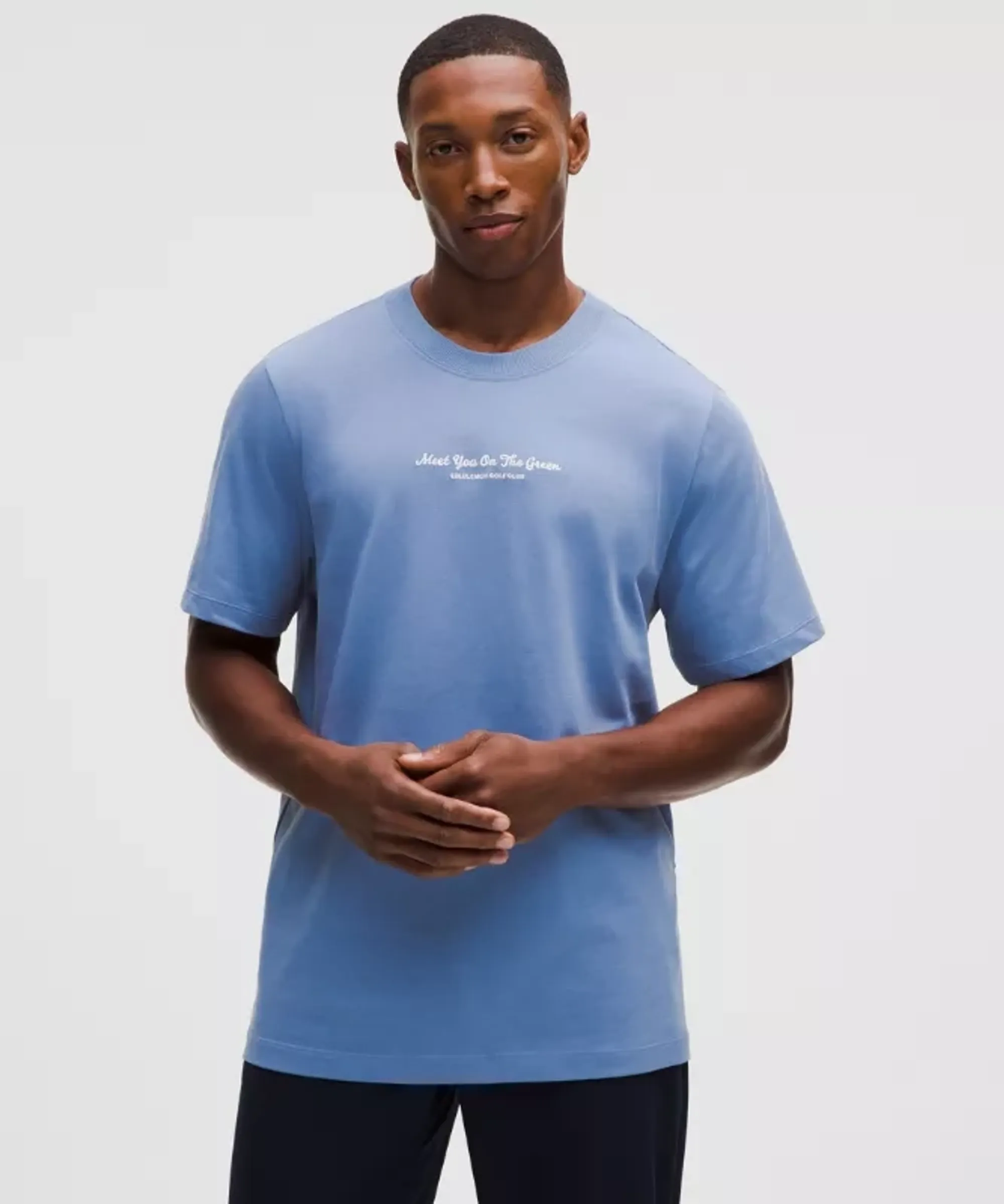 lululemon – Men's Heavyweight Classic-Fit T-Shirt On Green – Color Blue – Size Large