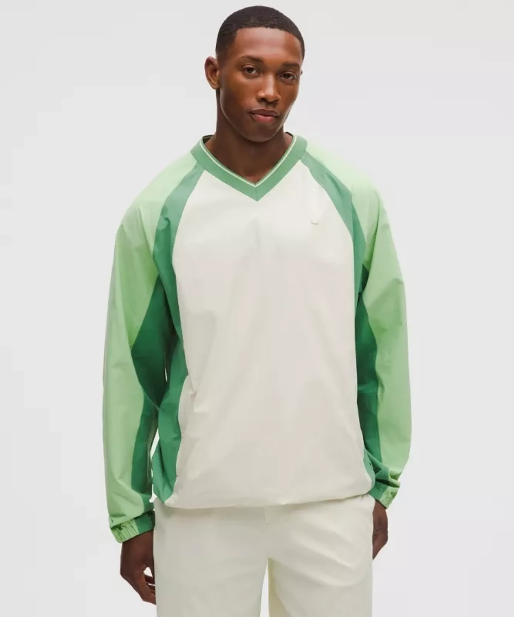 lululemon – Men's Water-Repellent Golf Pullover Jacket – Color Green/White – Size Large