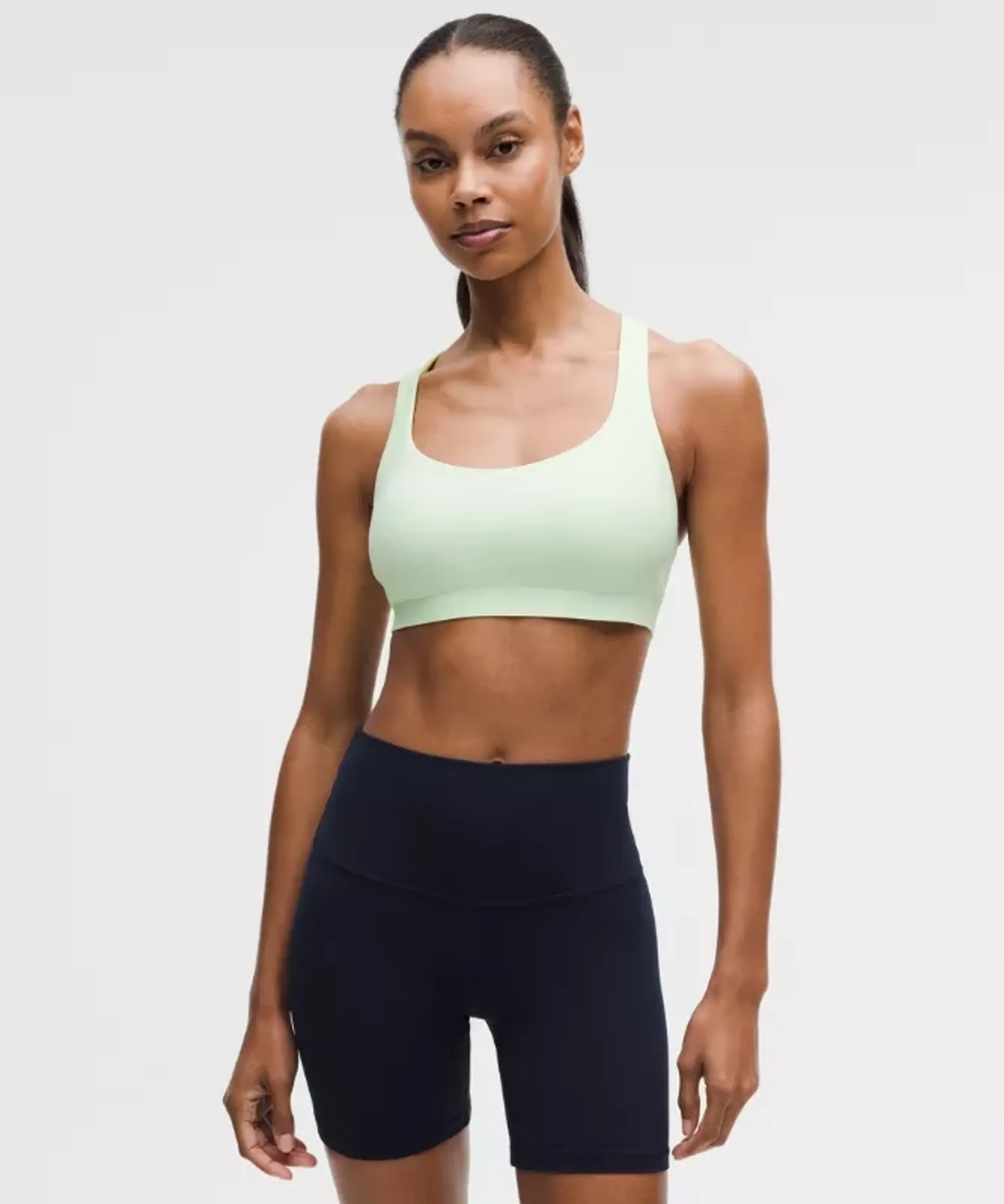 lululemon – Women's FlexyFlex Strappy Yoga Sports Bra Light Support, A-C Cups – Color Green/Pastel – Size Large/XL