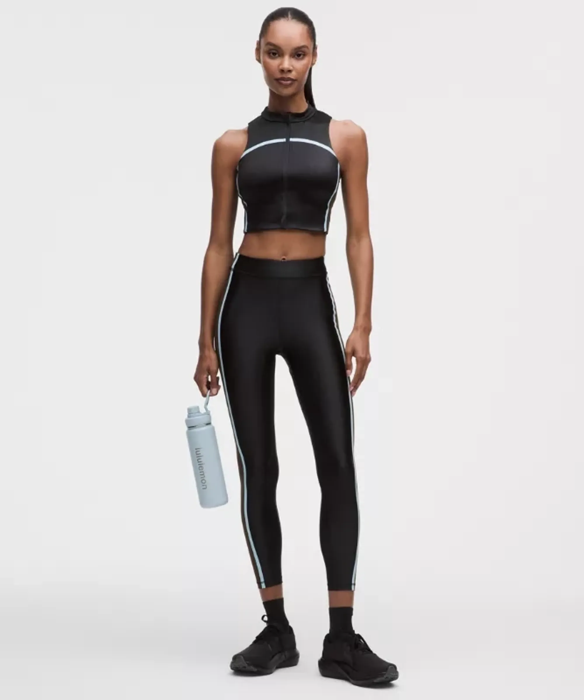 lululemon – Women's Satin Shine High-Rise Tight Leggings Stripe – 25" – Color Black/Brown – Size 0