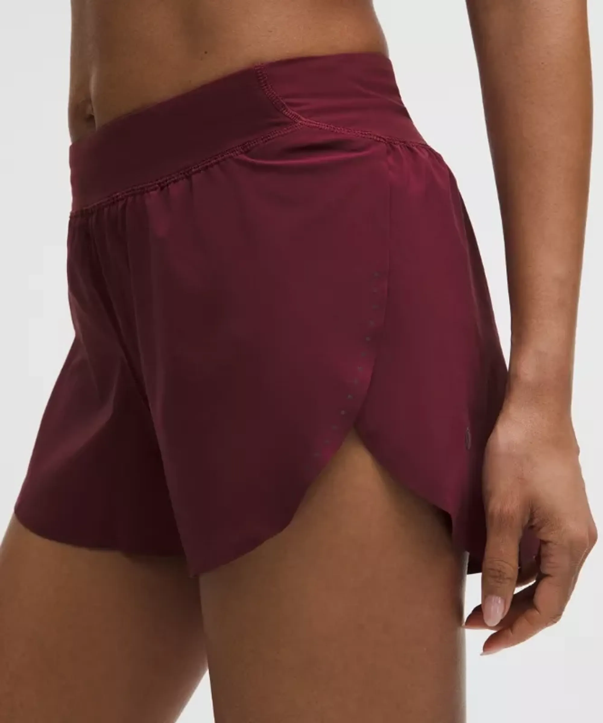 lululemon – Women's Fast and Free High-Rise Classic-Fit Split Shorts – 3" – Color Burgundy/Red – Size Large