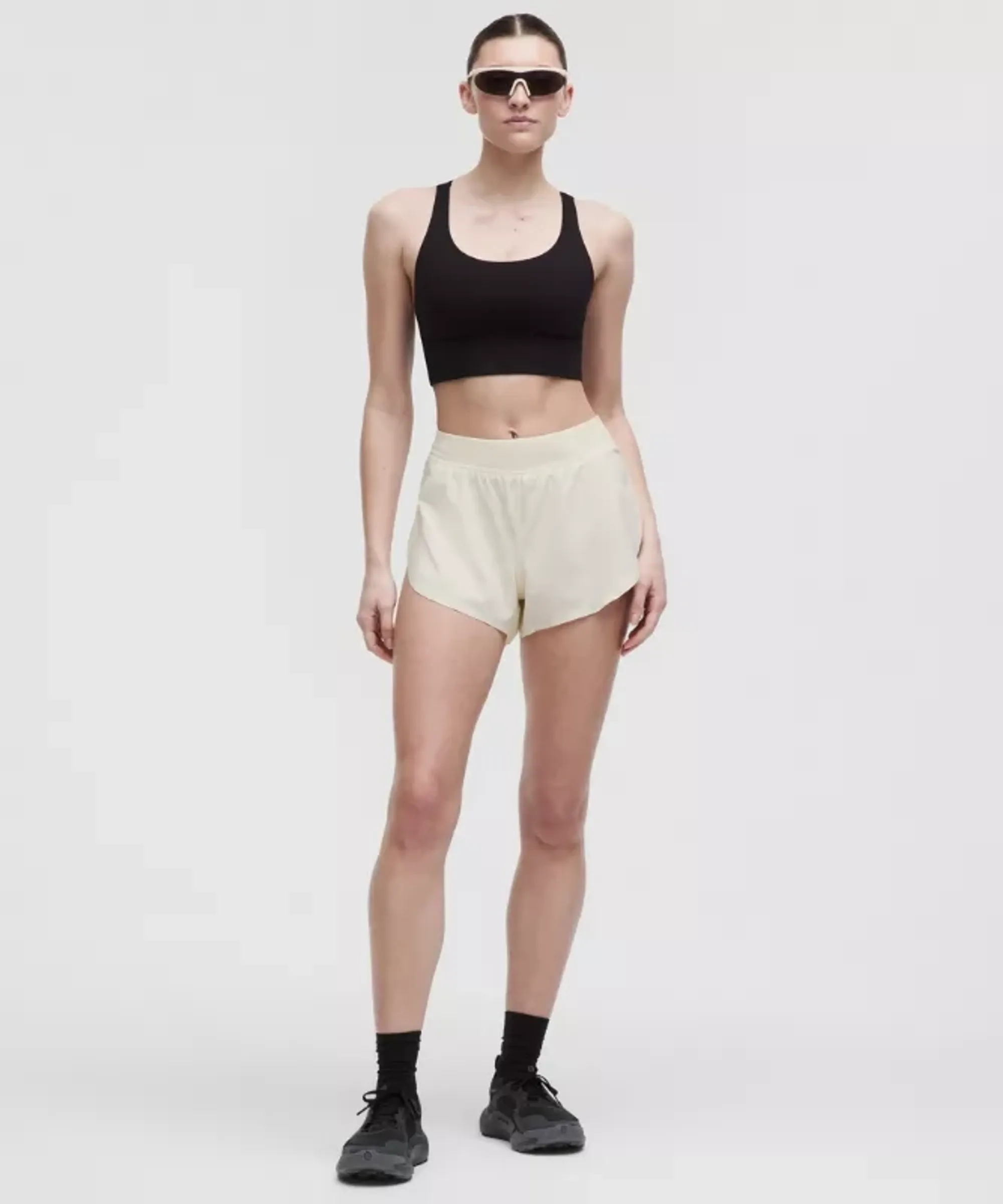 lululemon – Women's Fast and Free High-Rise Classic-Fit Split Shorts – 3" – Color White – Size Large