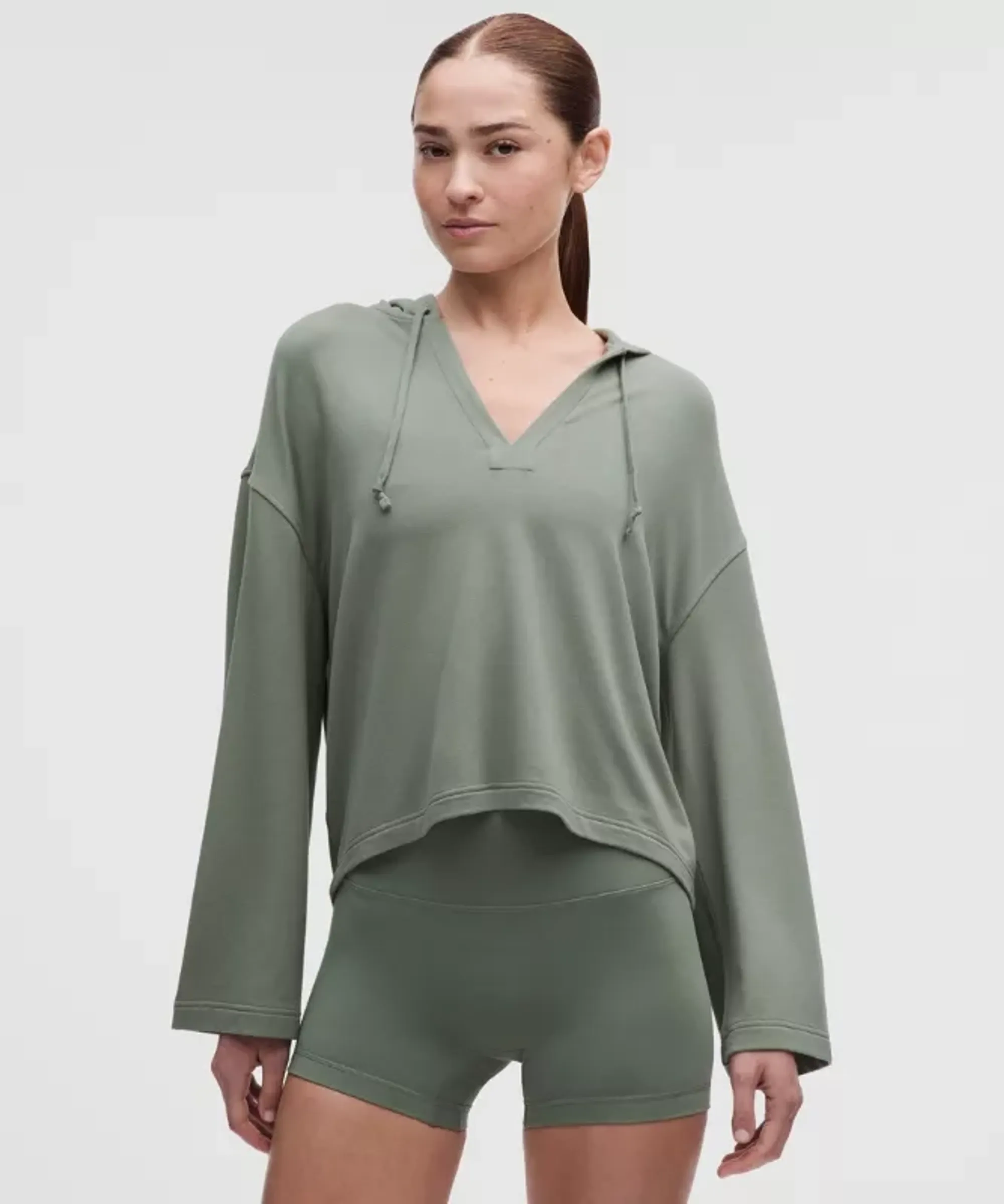 lululemon – Women's BeCalm V-Neck Hoodie Fabric – Color Green/Pastel – Size Large
