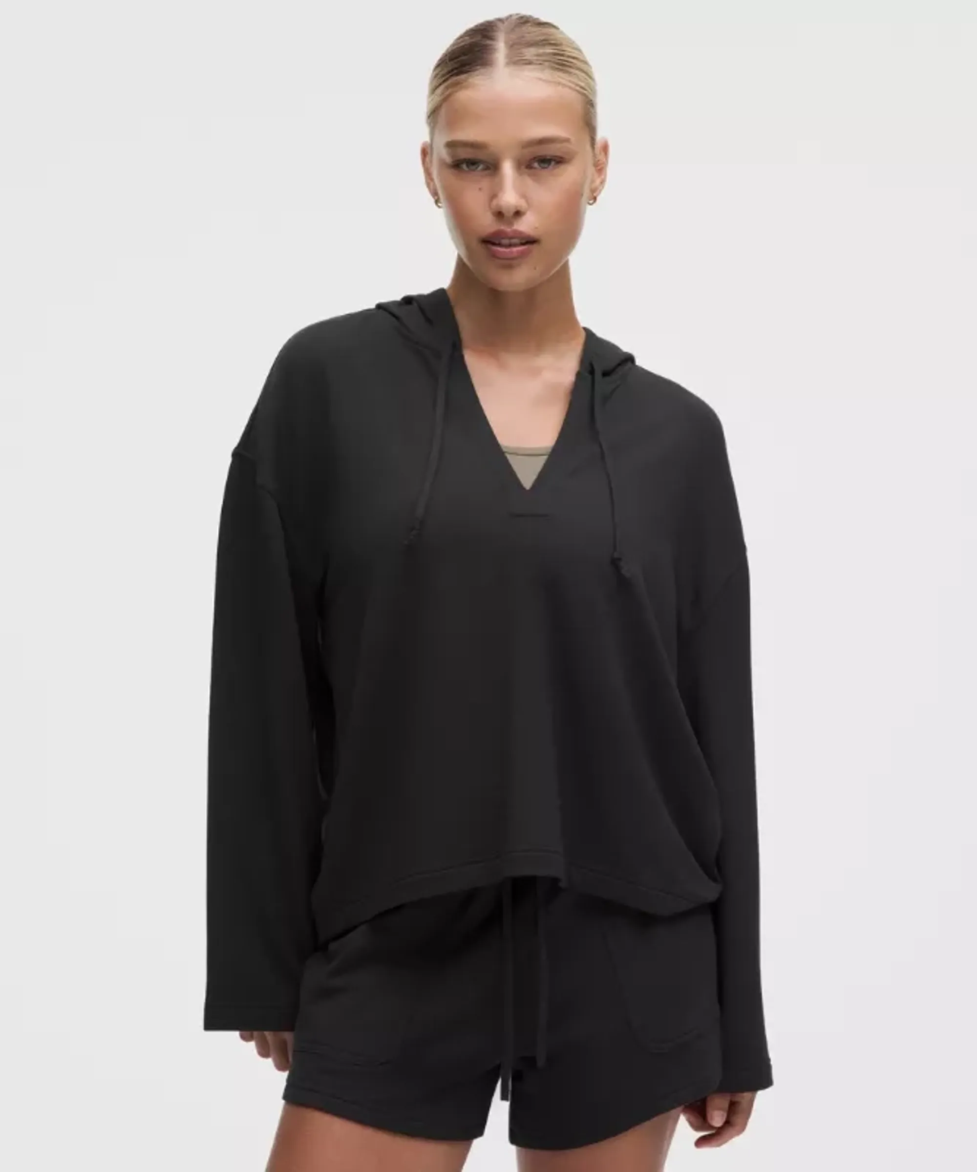 lululemon – Women's BeCalm V-Neck Hoodie Fabric – Color Black – Size Large