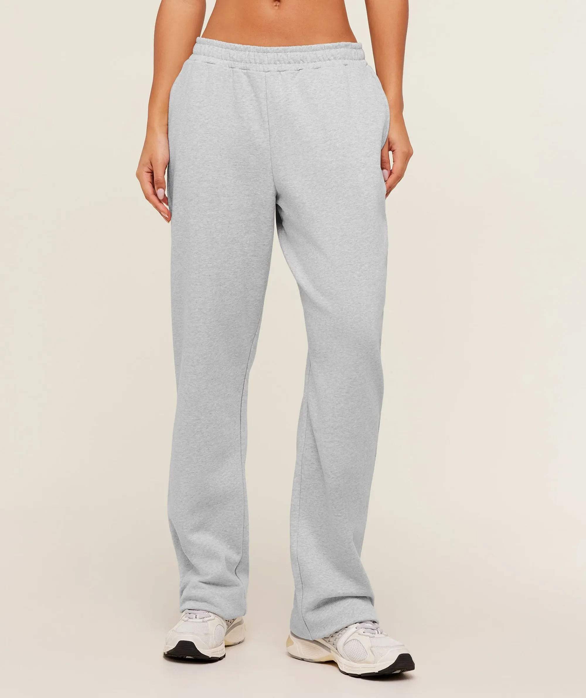 Gymshark Training Fleece Straight Leg Tall Pants - Light Grey Core Marl