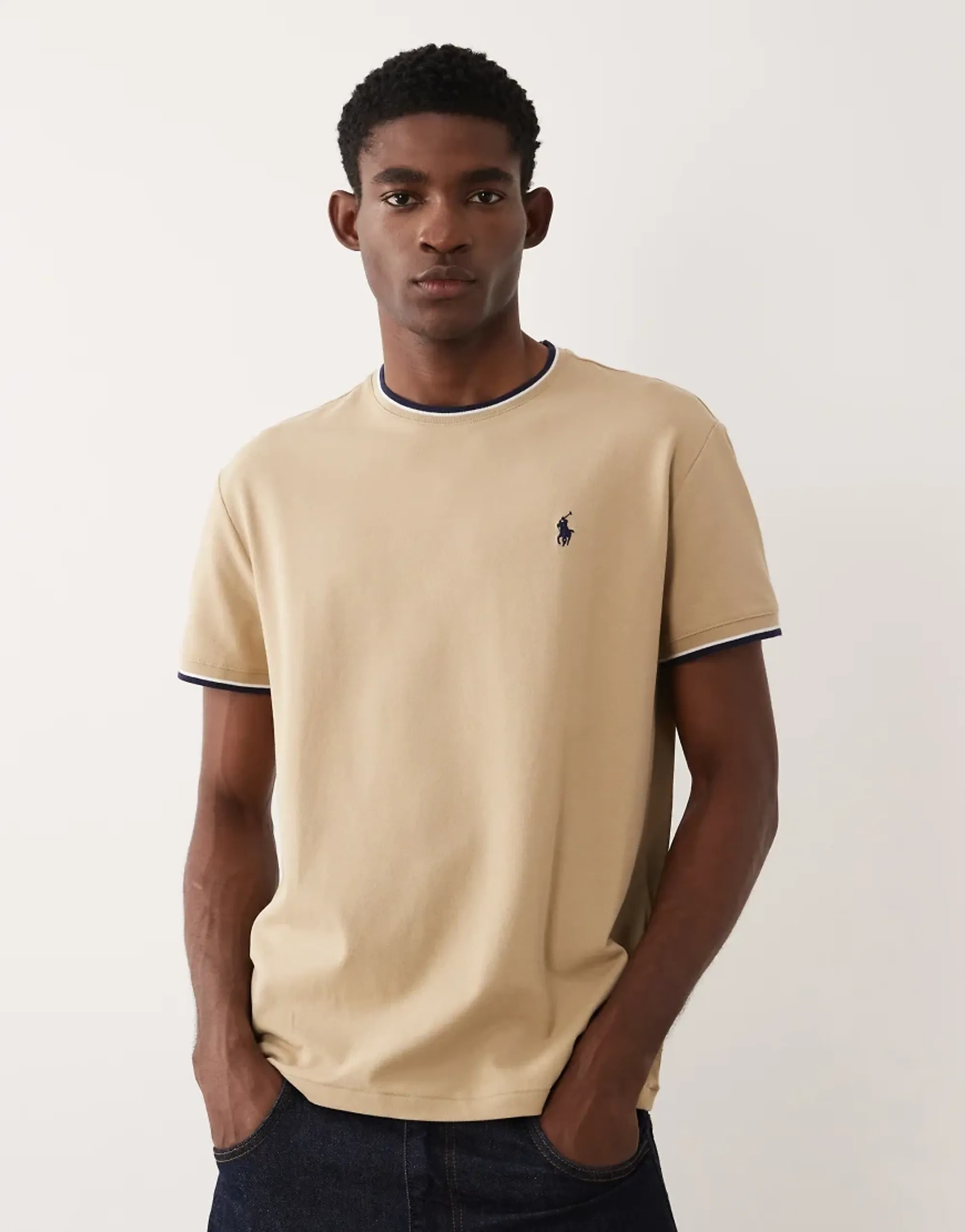 Polo Ralph Lauren  T-SHIRT COTON PIQUE STRETCH  men's T shirt in Beige