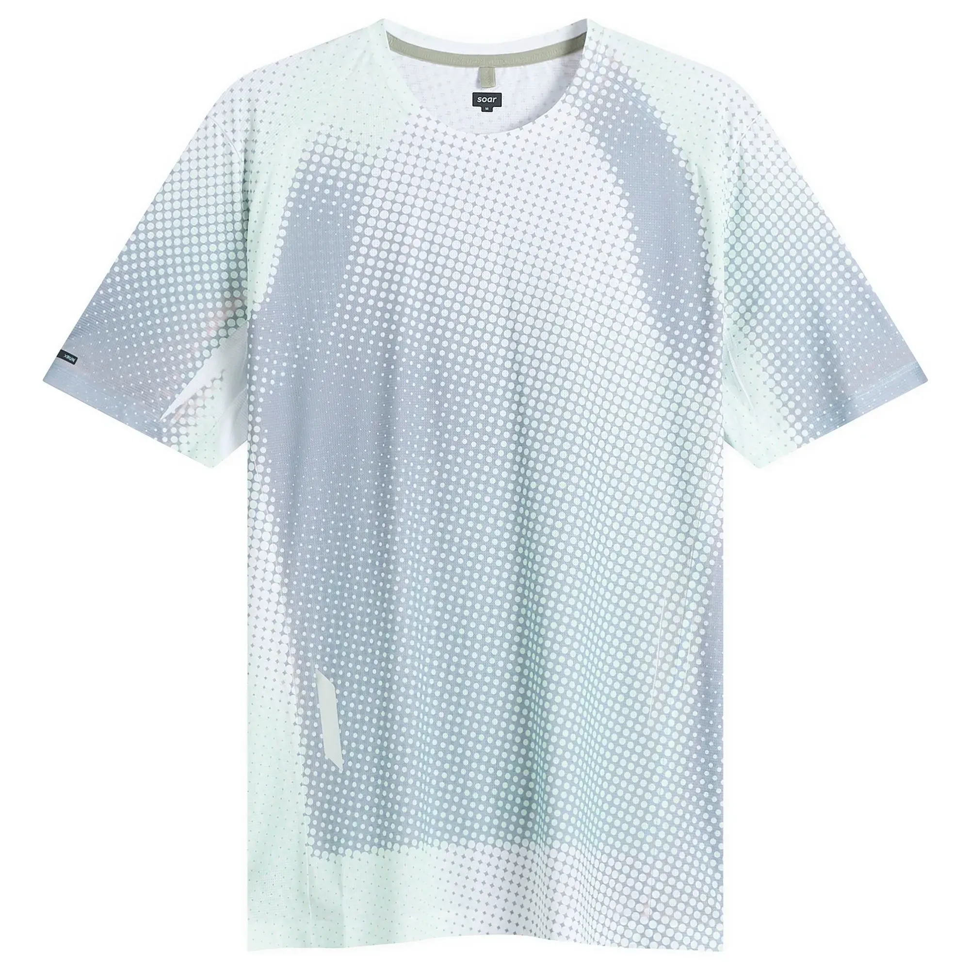 SOAR Men's Printed Tech T-Shirt Grey/Sage Dots