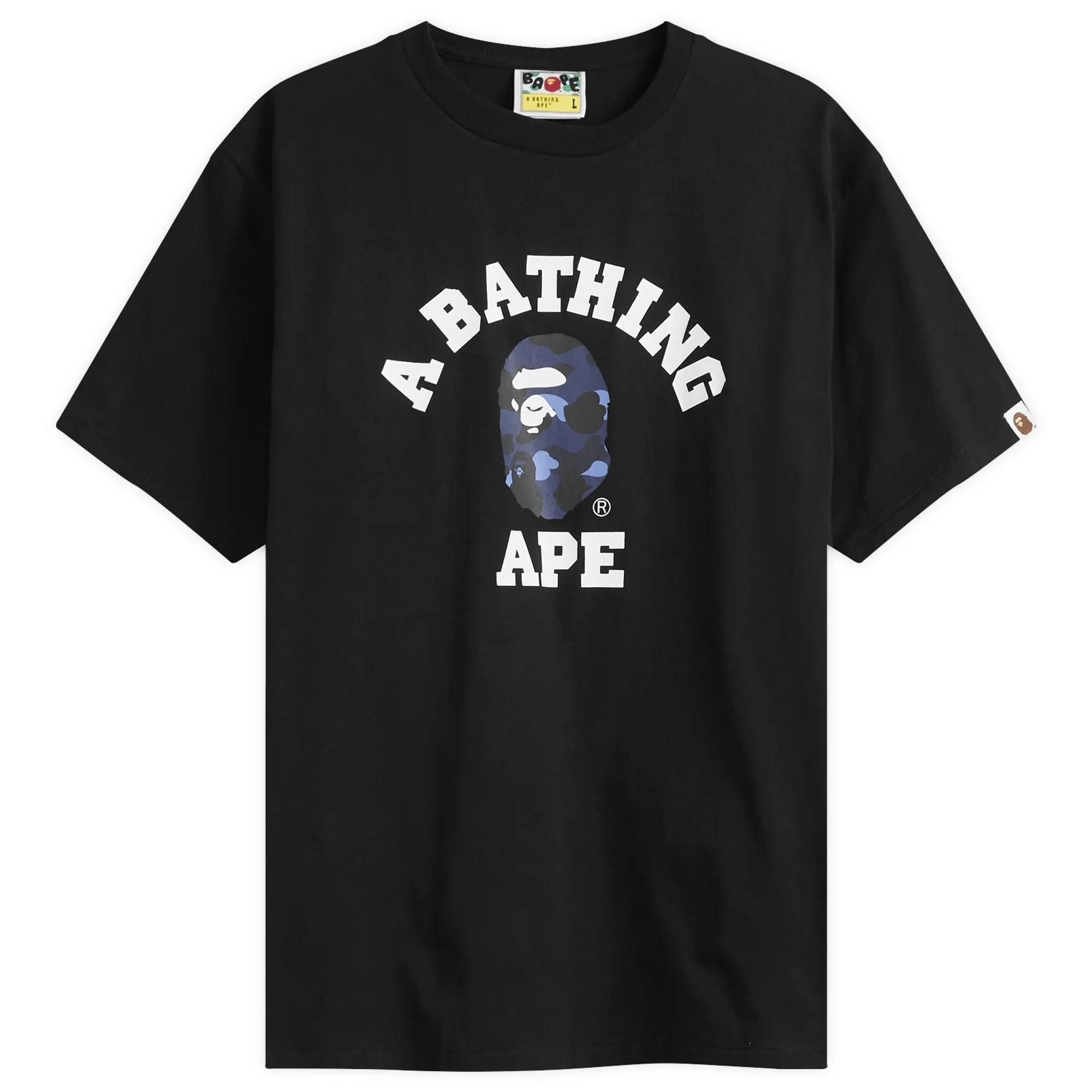 A Bathing Ape Men's Colour Camo College T-Shirt Black/Navy