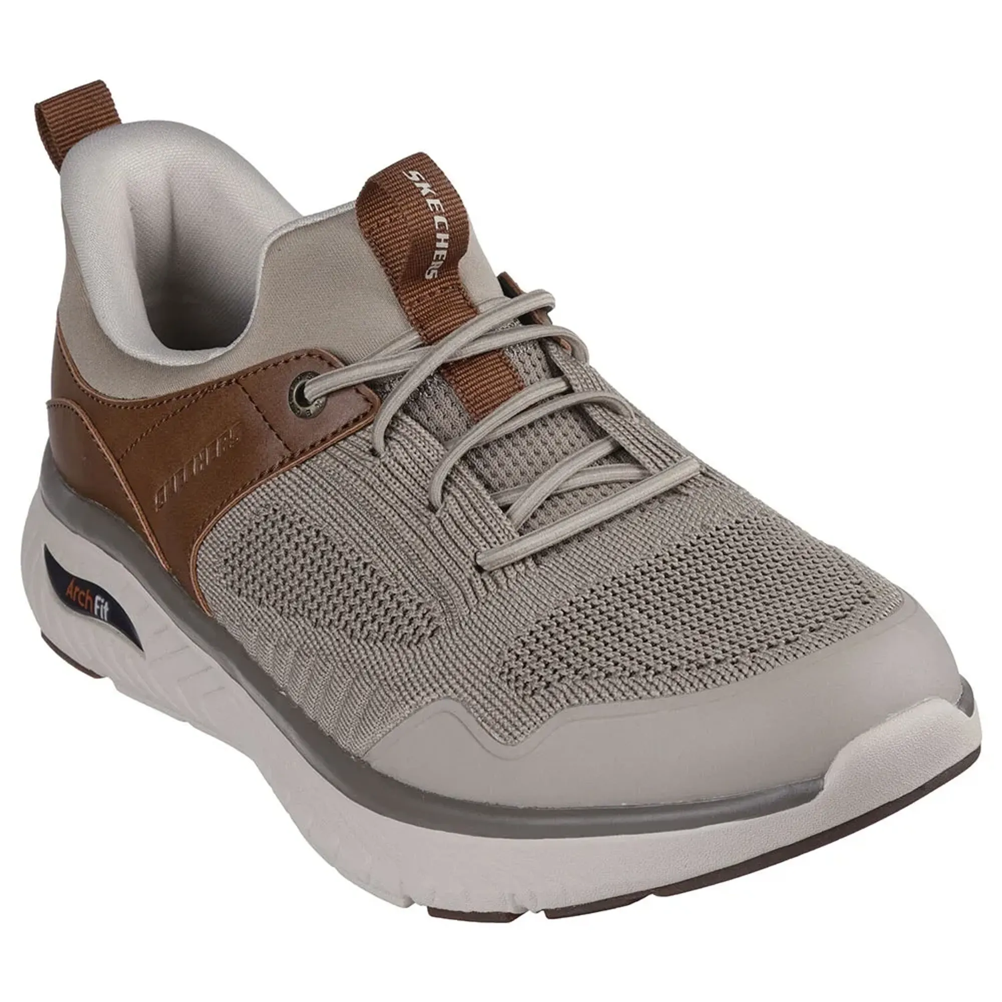 Skechers Men's Slip-ins Relaxed Fit: Arch Fit Crosser - Emeric Sneaker in Taupe/Brown