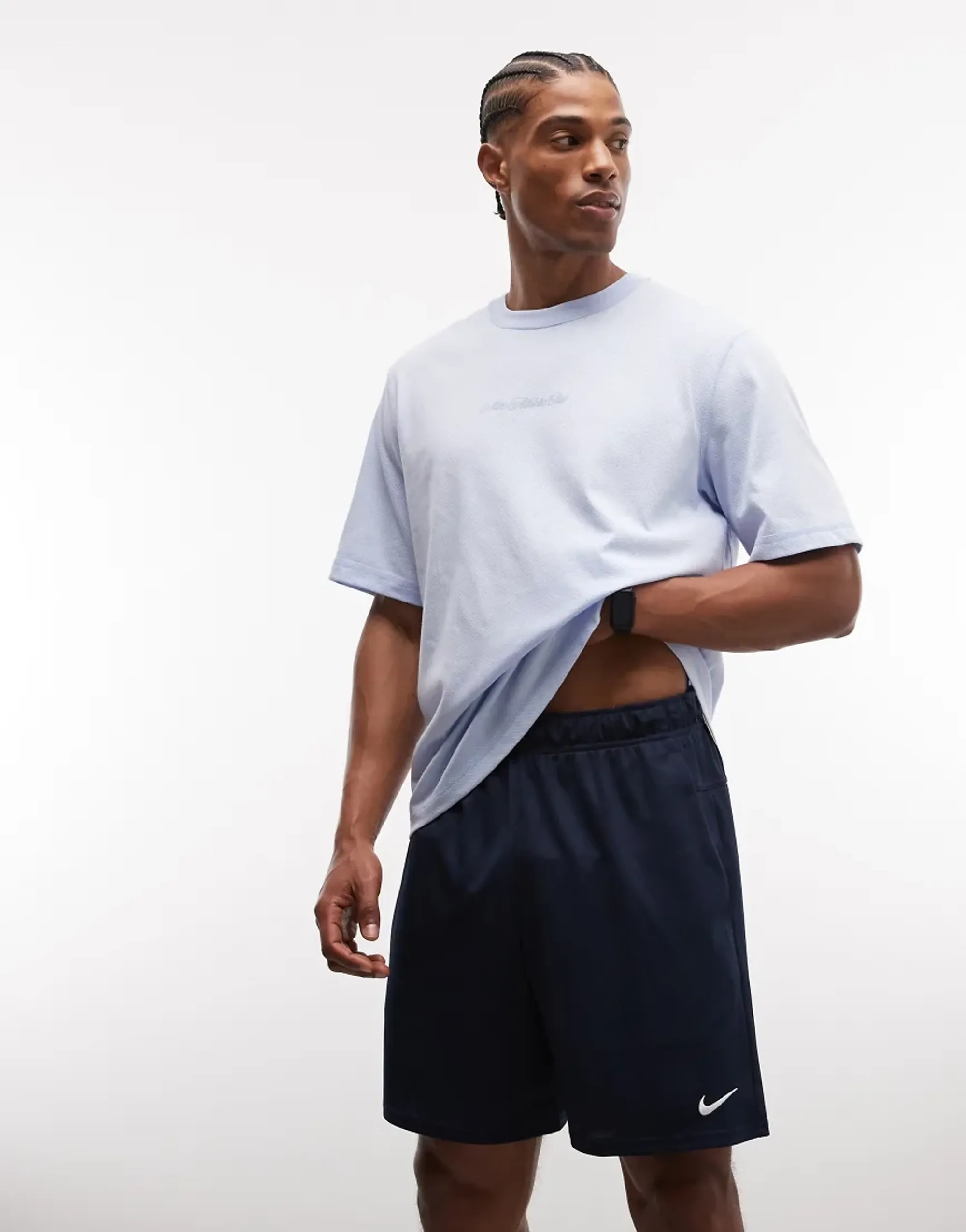 Nike Training Flex Logo 7 Inch Shorts In Navy