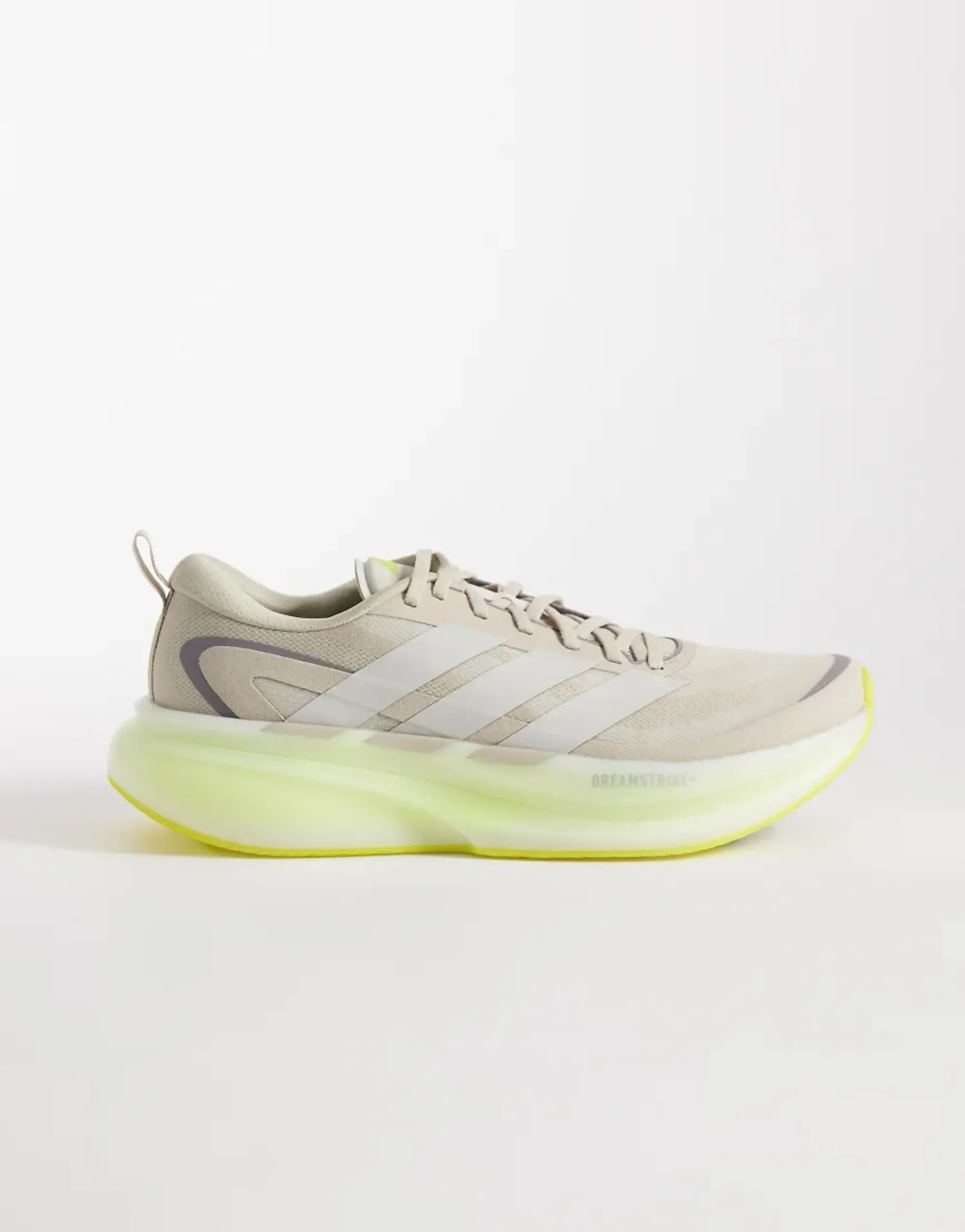 Adidas Running Supernova Glide Trainers In Beige And Silver-White