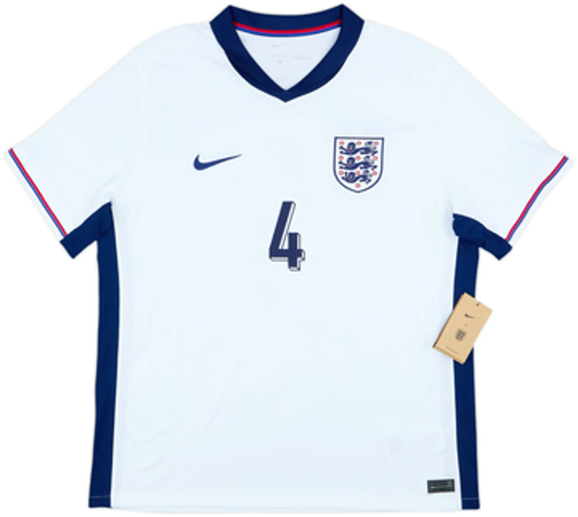 2024-25 England Home Shirt Rice #4 (L)