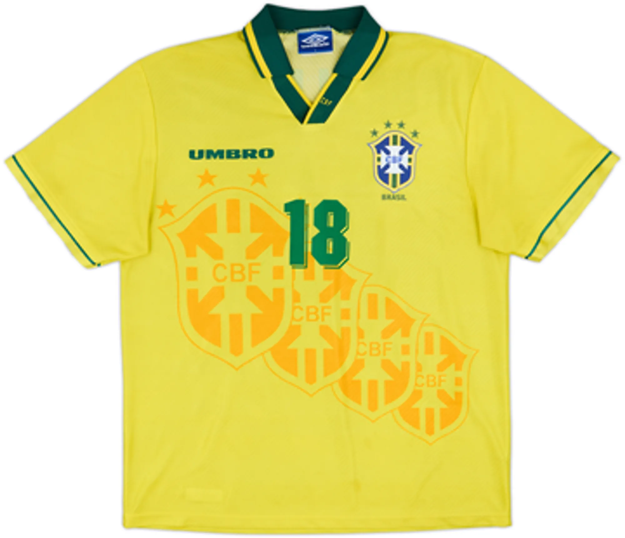 1994 Brazil Home Shirt Ronaldinho #18 - 8/10 - (L)
