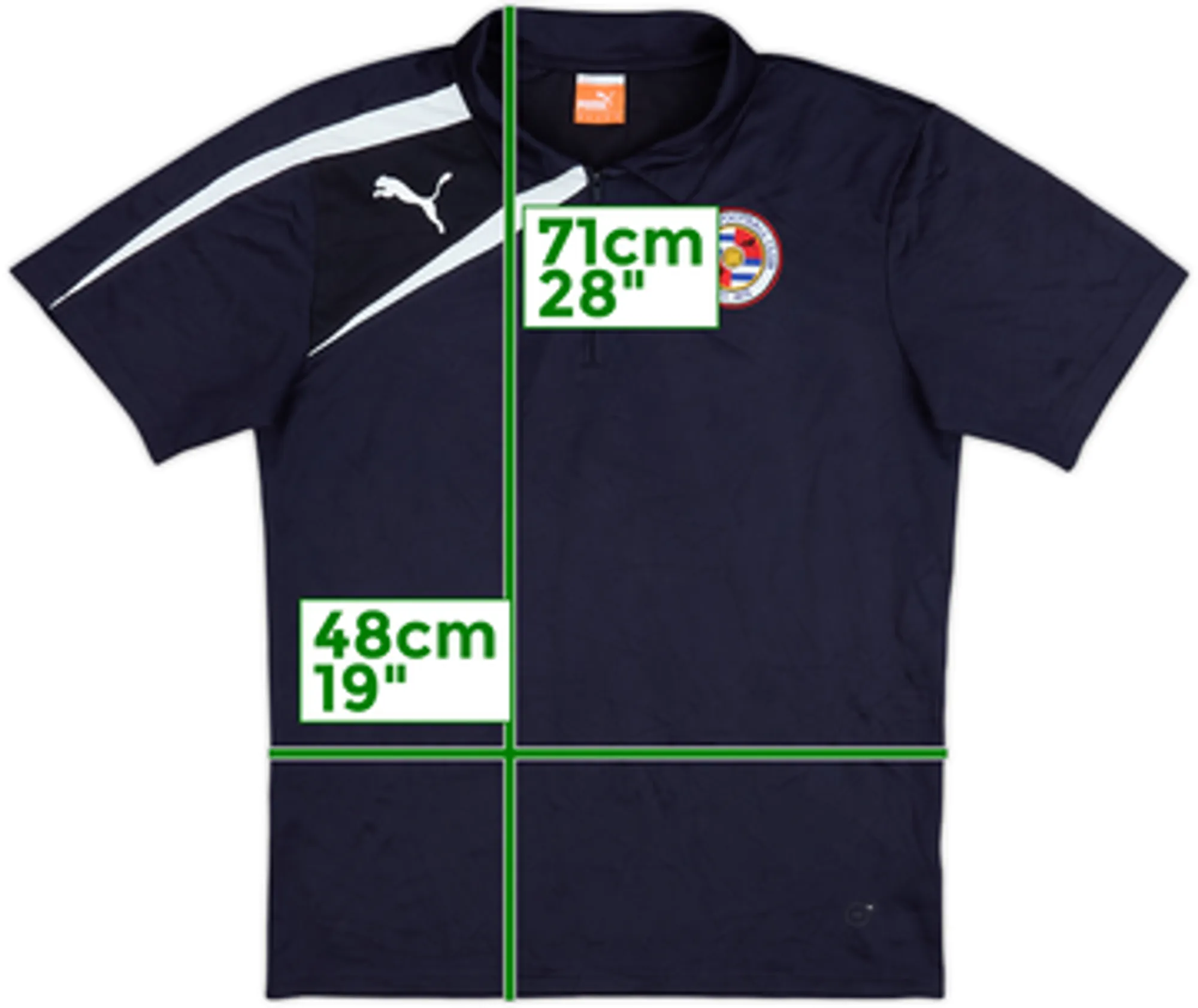 2013-14 Reading Puma 1/4 Zip Polo Shirt - 8/10 - (M)