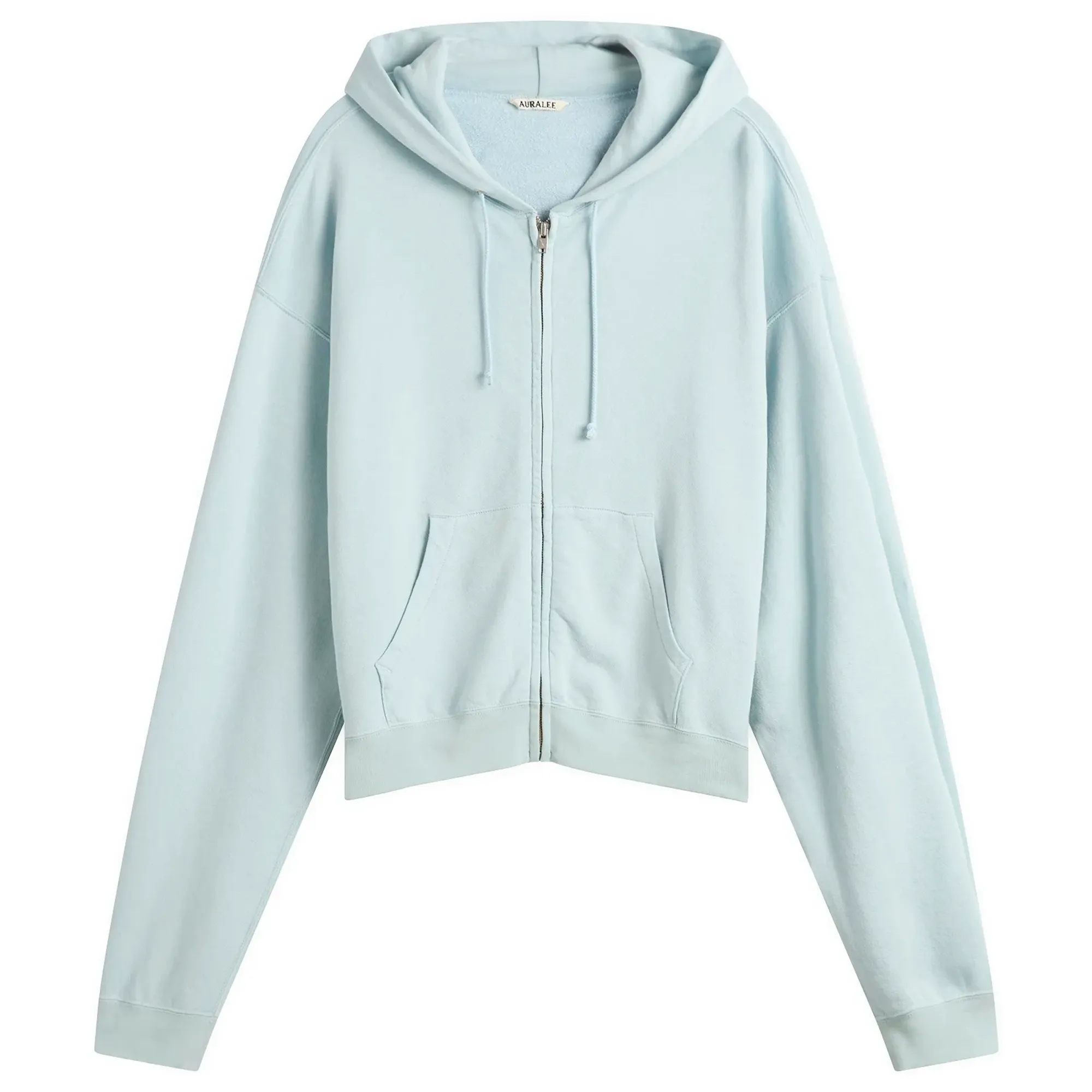 Auralee Men's High Twist Zip Hoodie Pale Blue