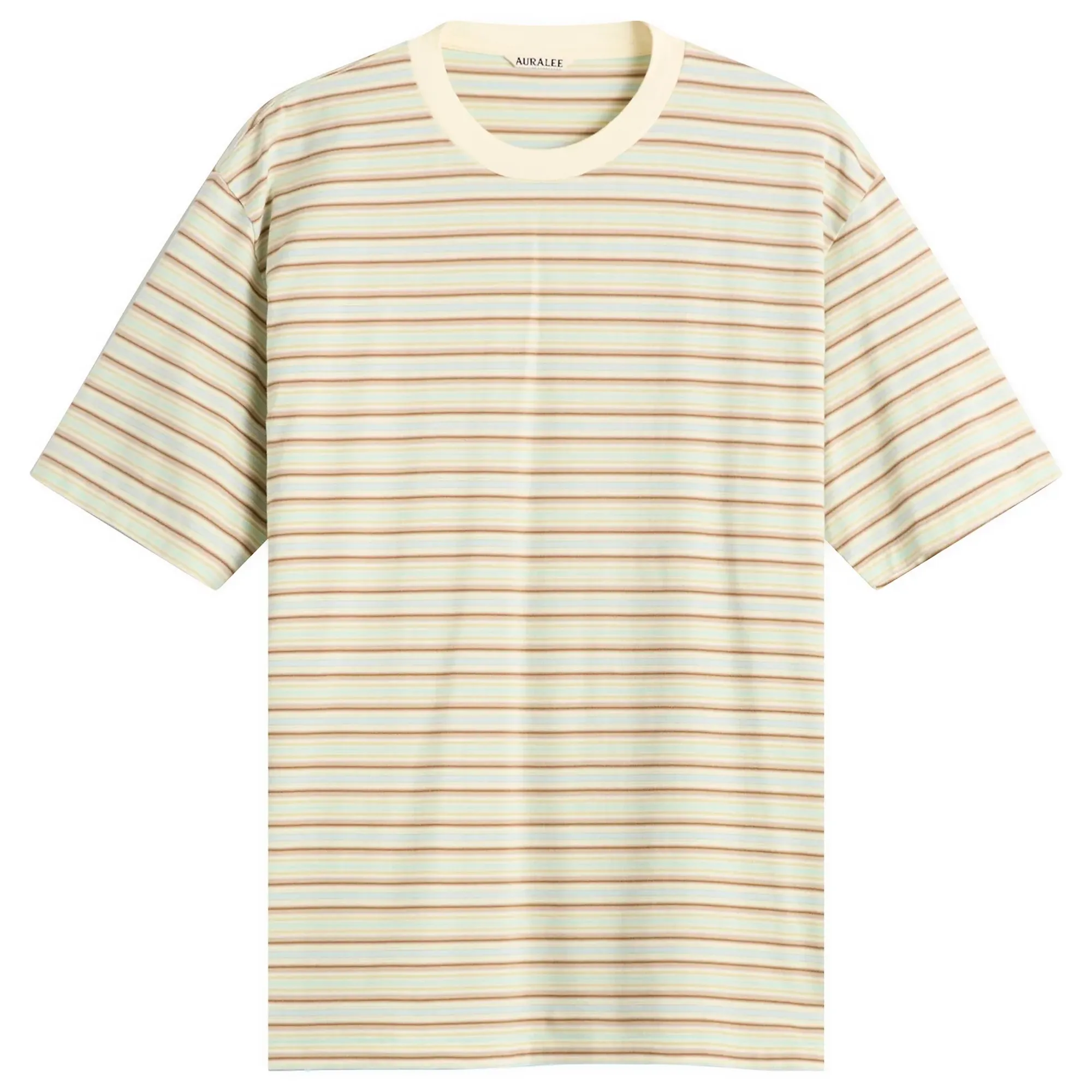 Auralee Men's Gradient Stripe Jersey T-Shirt Fade Mint Stripe