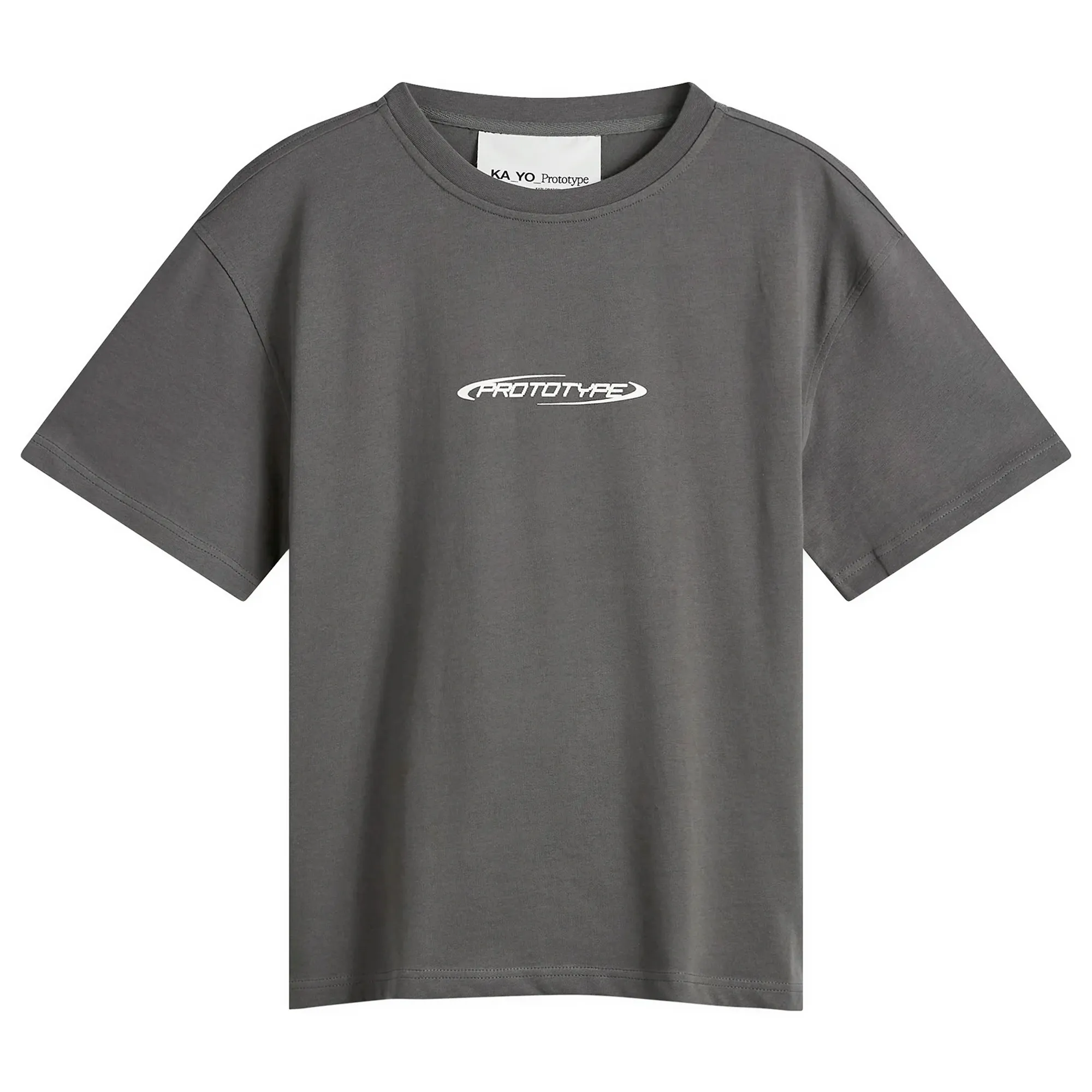 KA_YO_Prototype Men's Boxy Logo T-Shirt Off Black