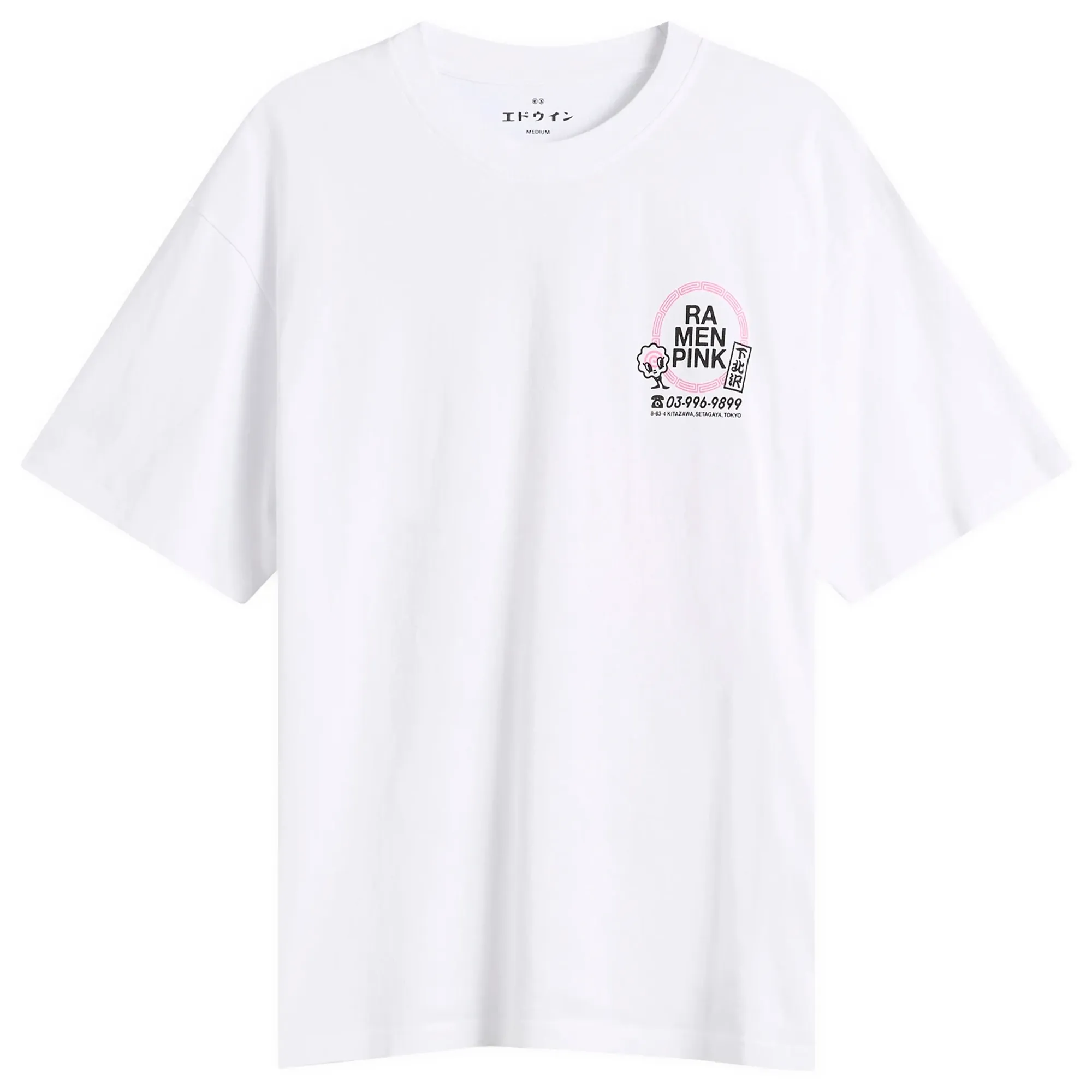 Edwin Men's Ramen Pink TS White