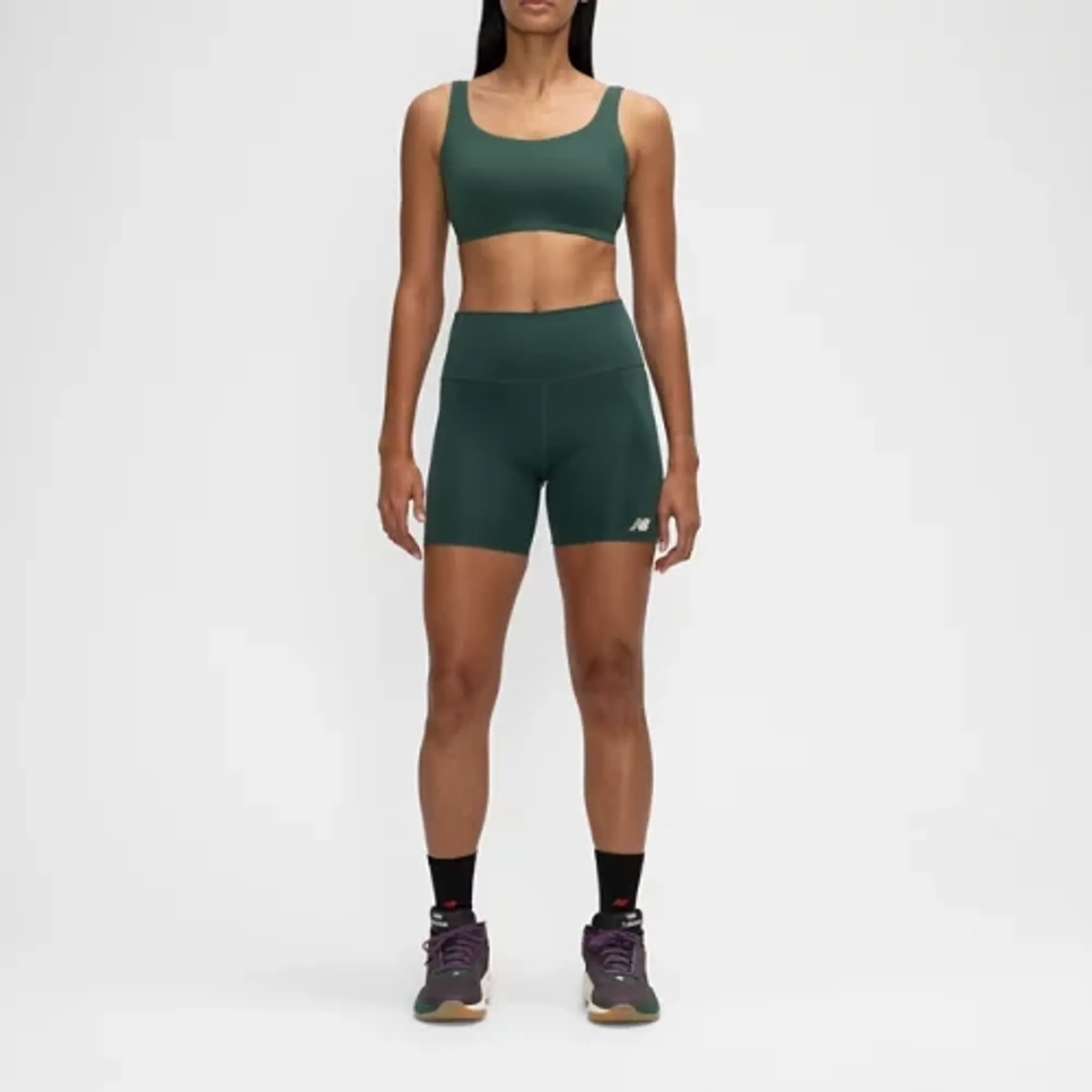 New Balance Women's NB Harmony Yoga Bra in Green Poly Knit