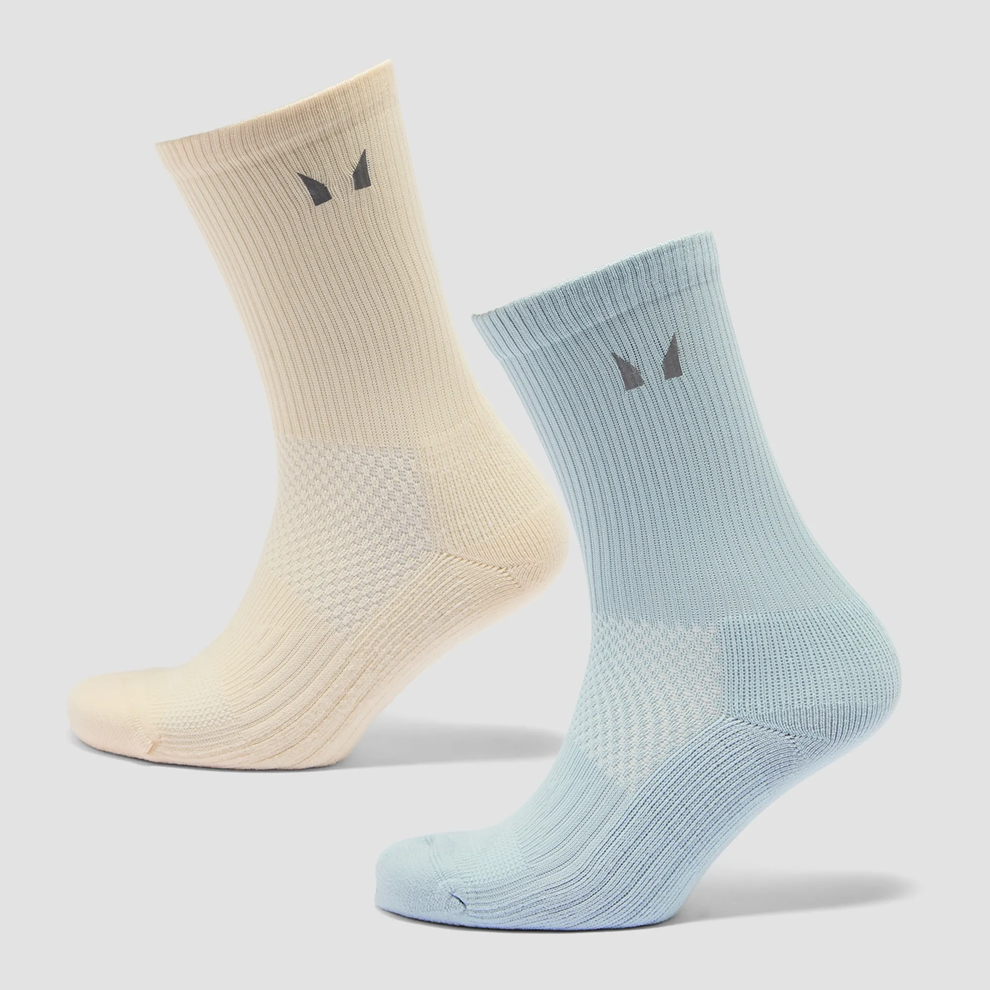 MP X Holly B Reflective Running Socks (2 Pack) - Butter/Baby Blue - UK 9-11