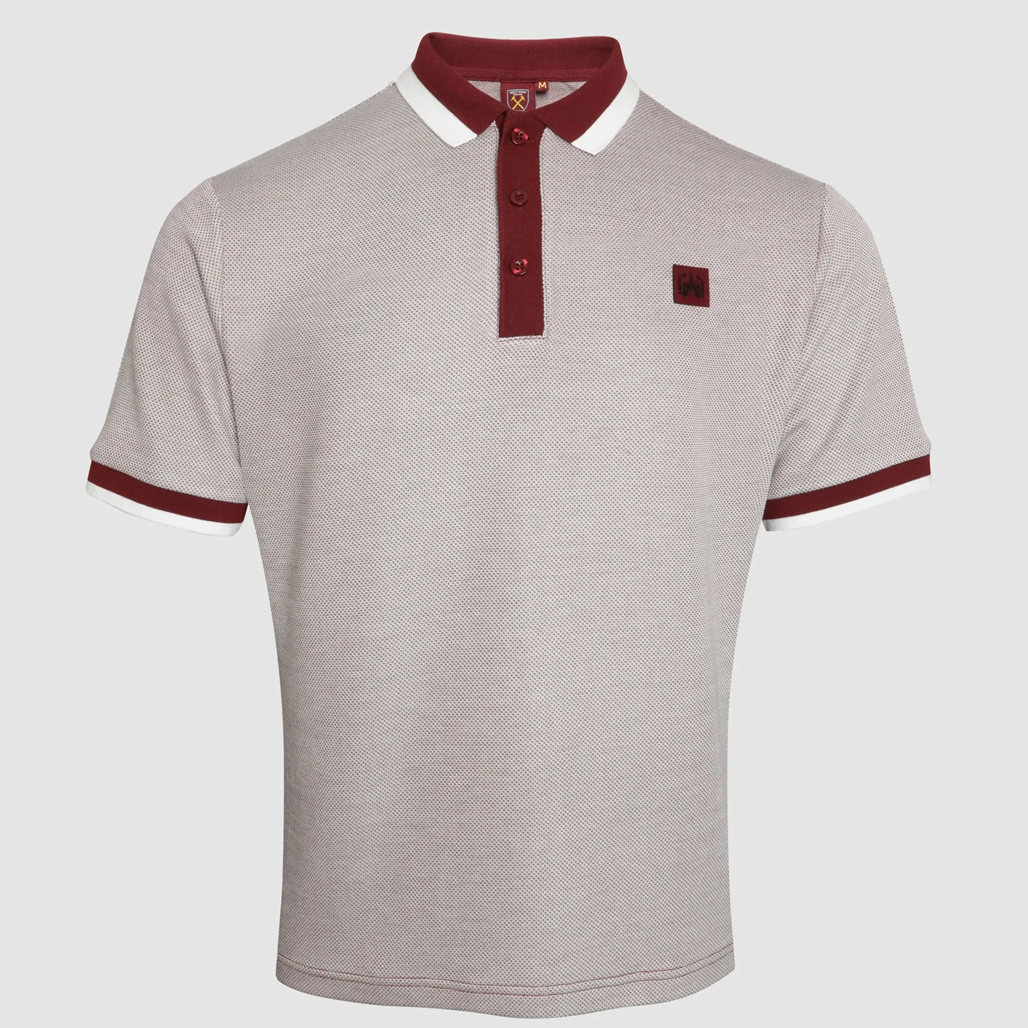 West Ham Claret Castle Pique Tipped Polo
