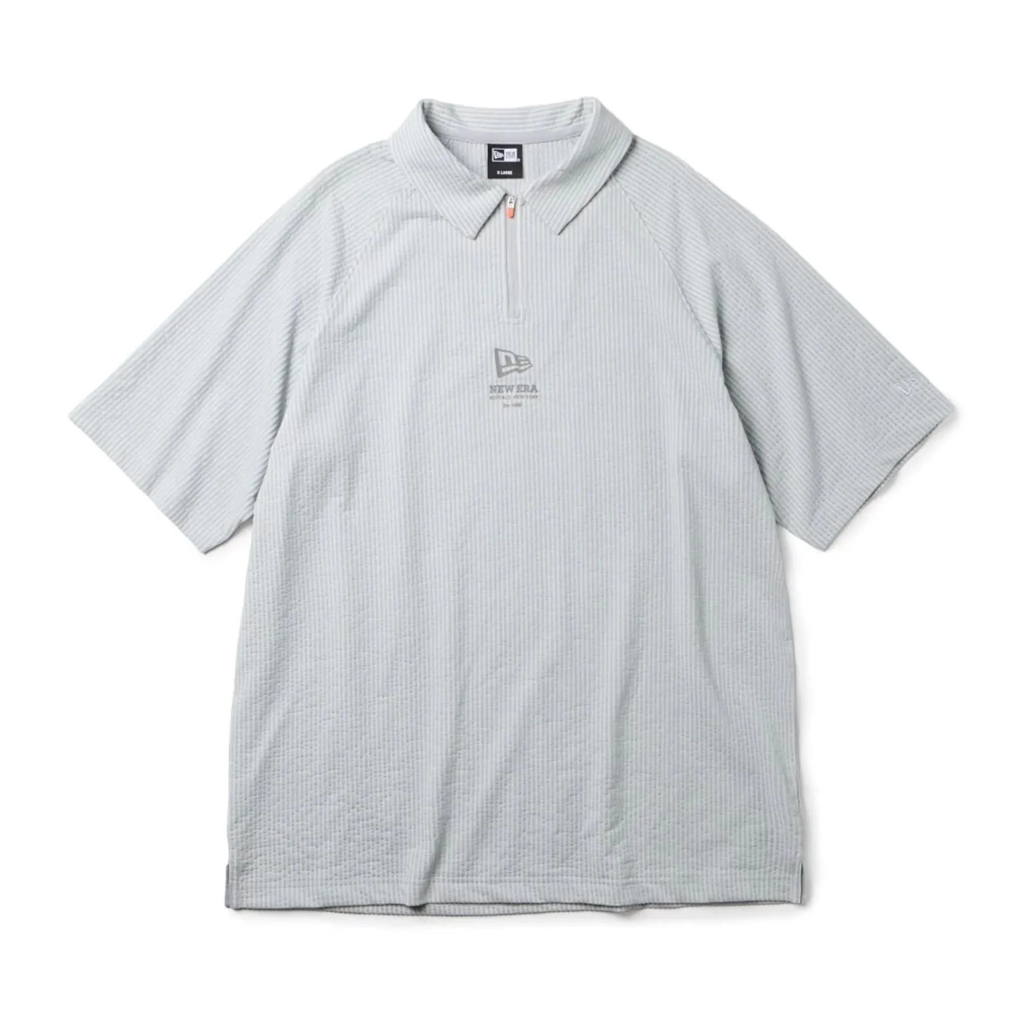 New Era Seersucker Grey Polo T-Shirt adult unisex
