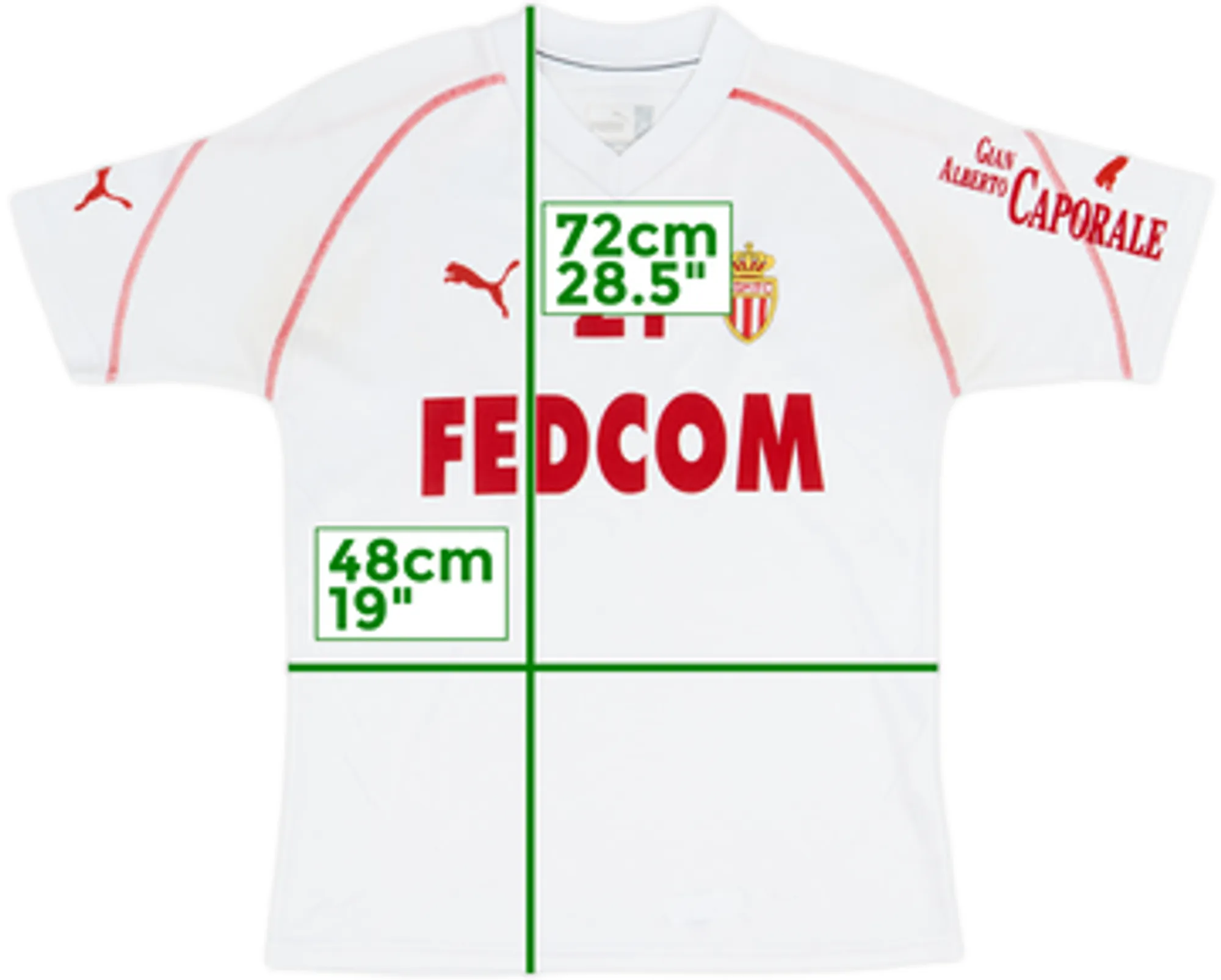 2001-02 Monaco Puma Player Issue Training Shirt #21 - 6/10 - (M)