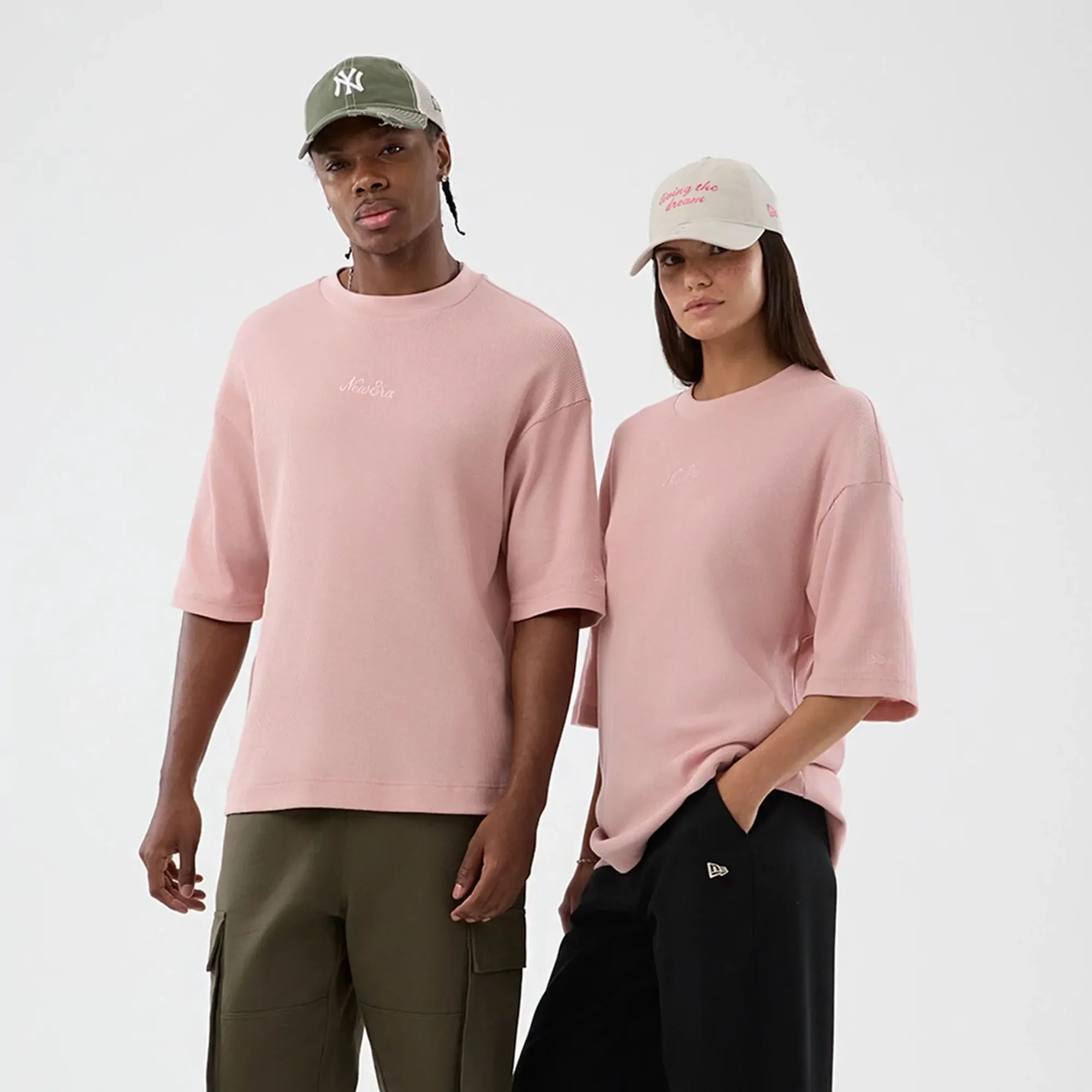 New Era Waffle Pastel Pink T-Shirt adult unisex