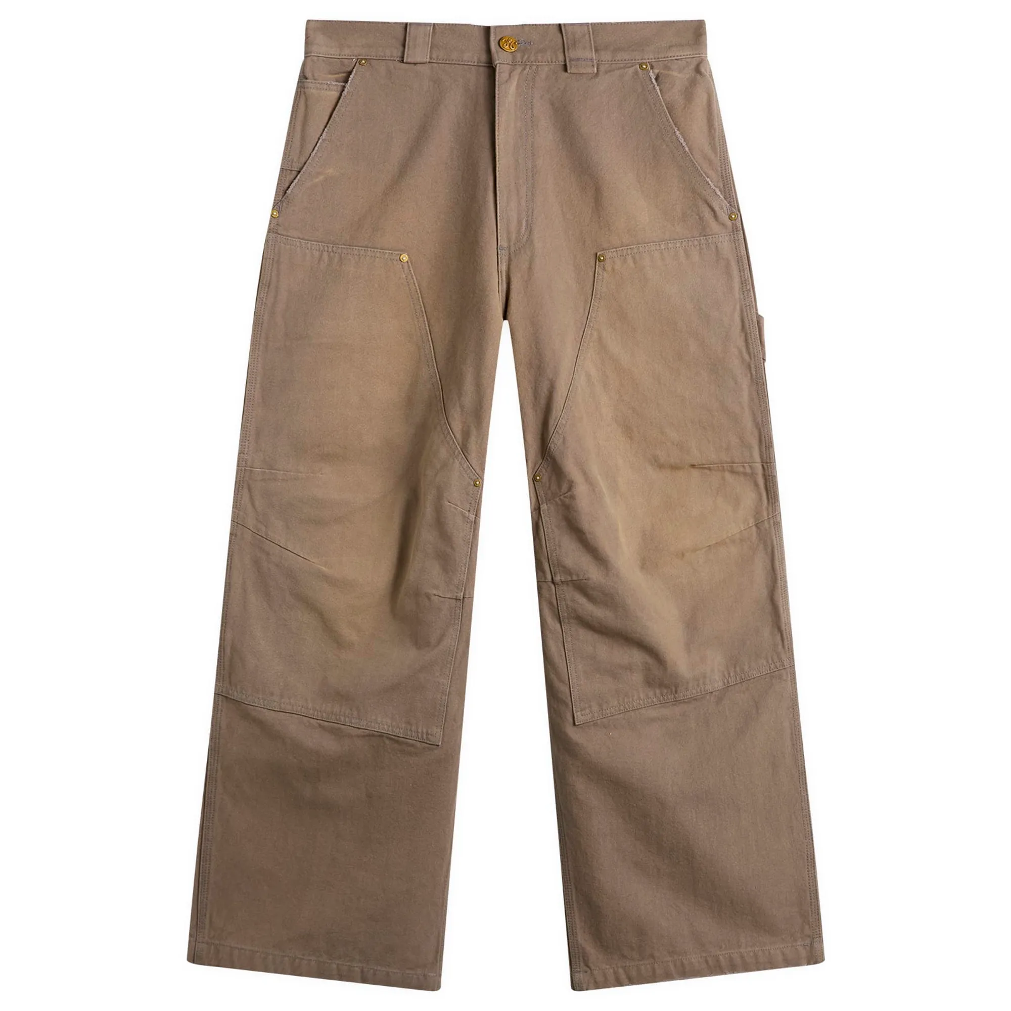 Willy Chavarria Men's Stockton Double Knee Pant Concrete