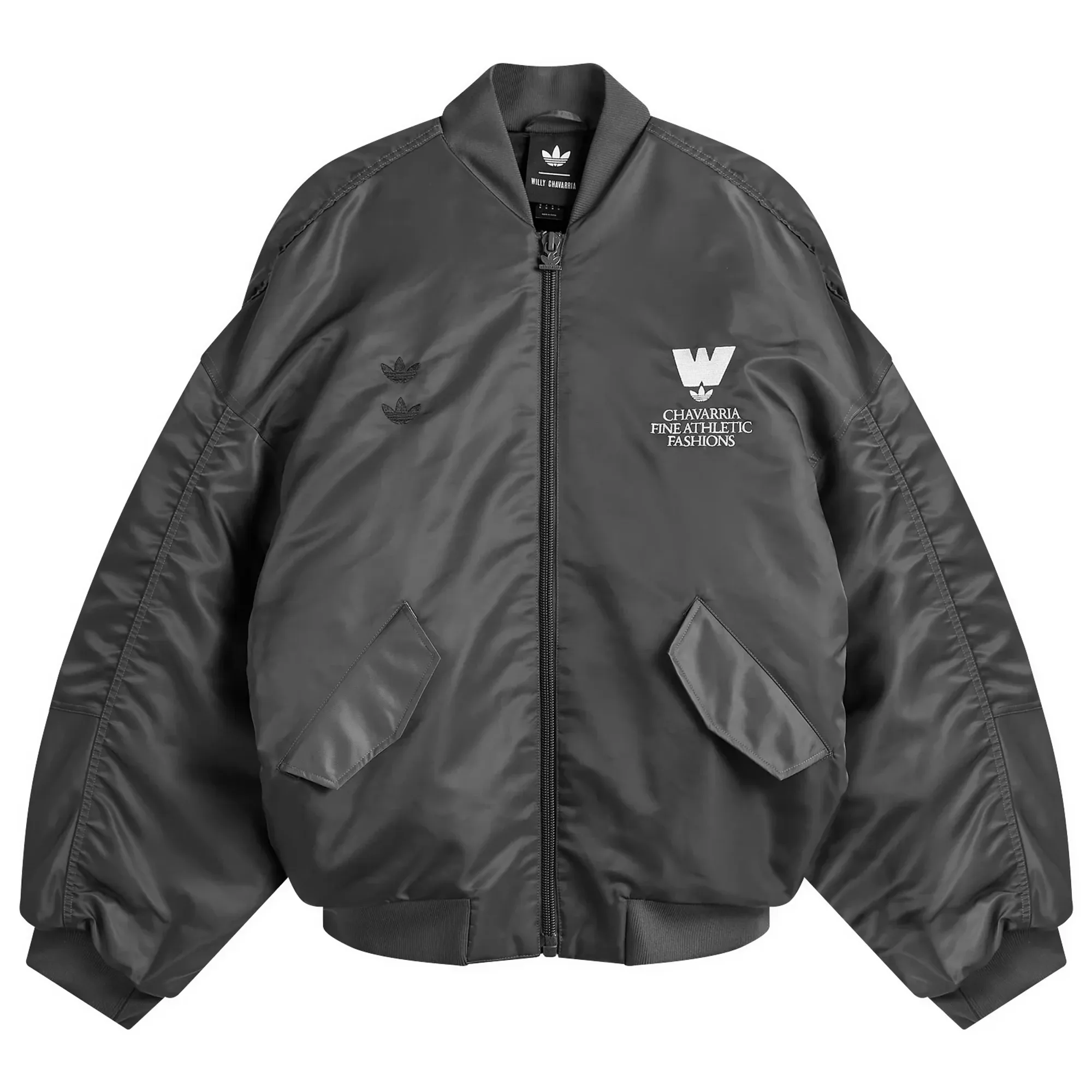 Adidas Men's x Willy Chavarria Satin Bomber Grey