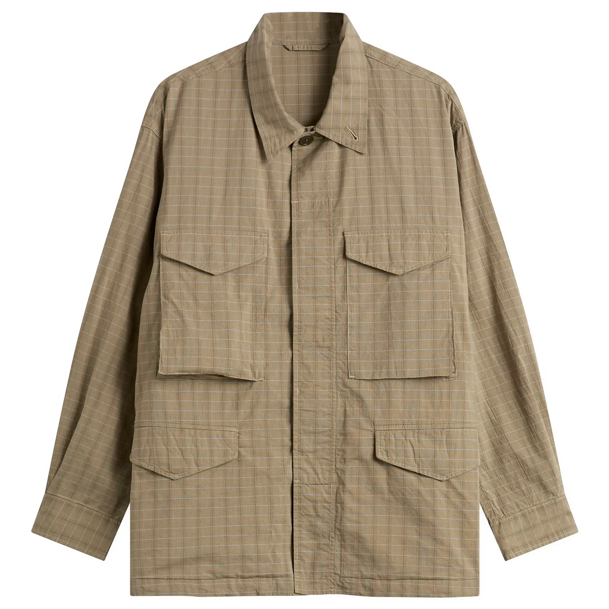 Unlikely Dry Goods Men's M-51 Shirt Jacket Green Plaids