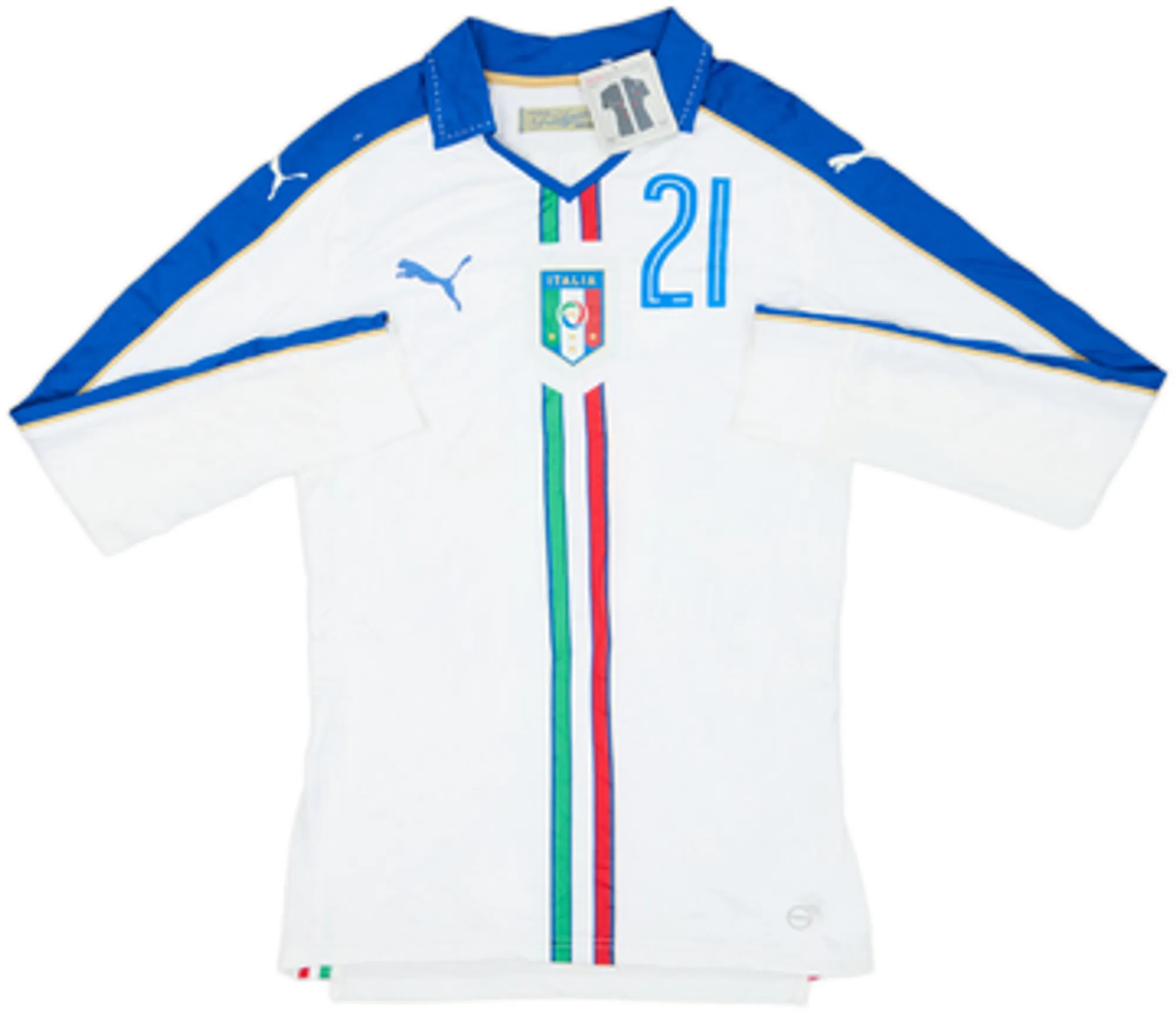 2016-17 Italy Player Issue (ACTV Fit) Away L/S Shirt Pirlo #21 (M)