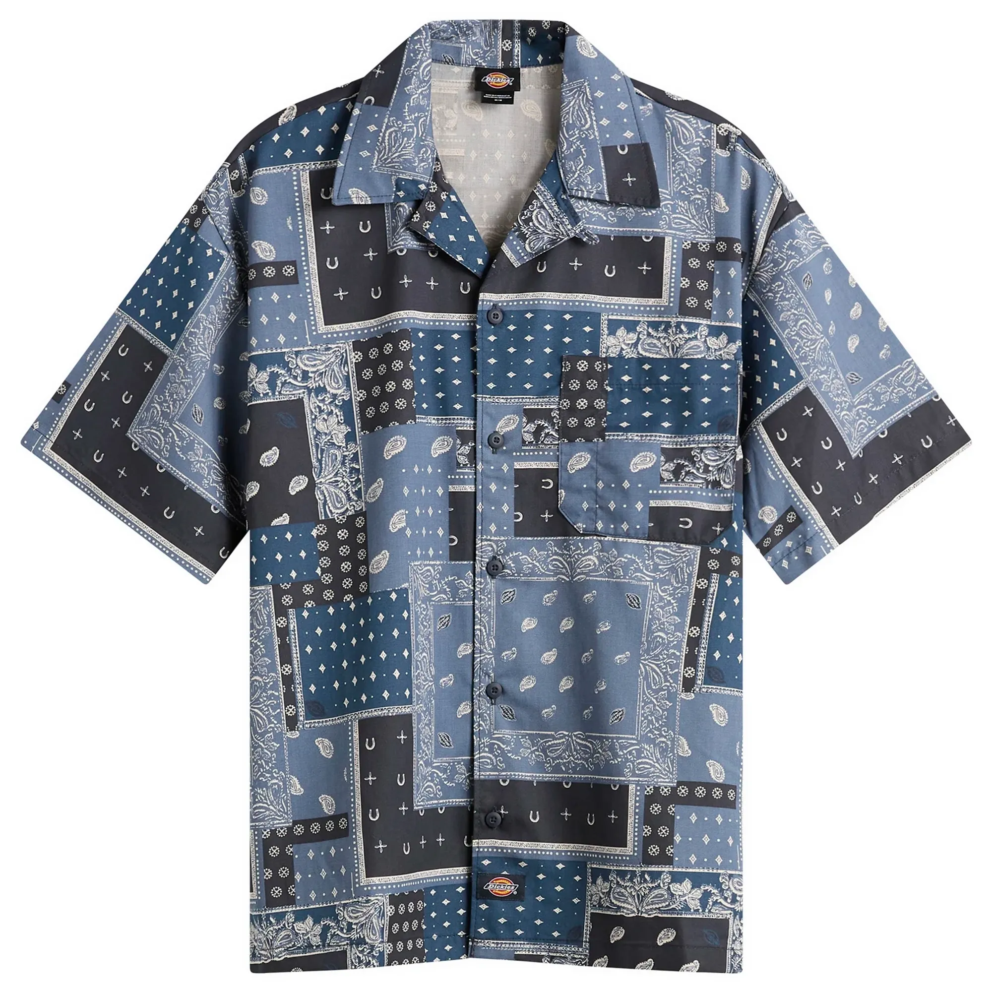 Dickies Men's Glandorf Bandana Print Shirt Dark Navy