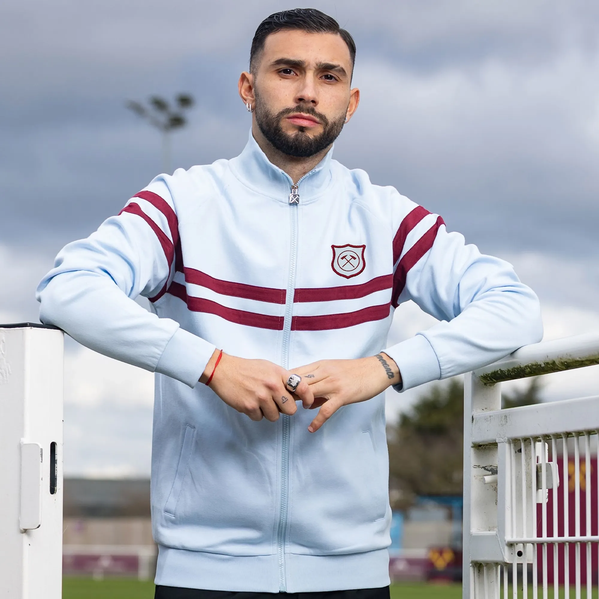 West Ham Sky Hooped Track Jacket