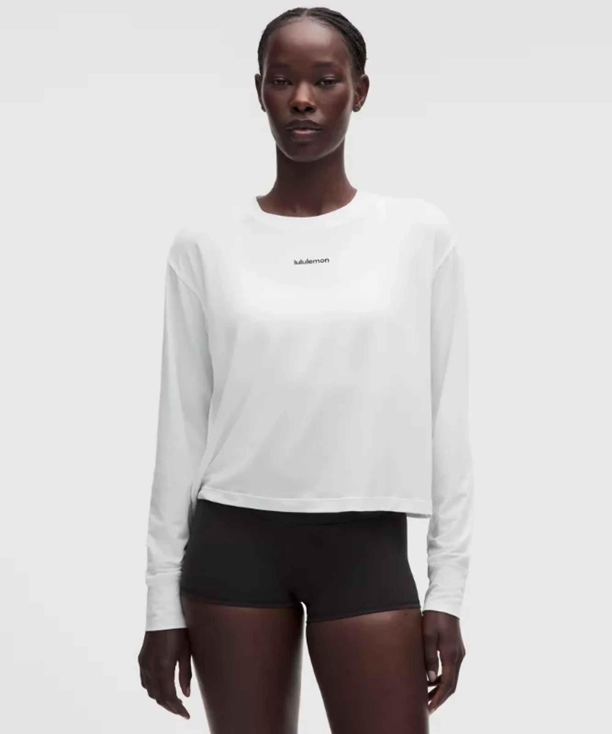 lululemon – Women's Jersey Training Long-Sleeve Shirt Wordmark – Color White – Size 14