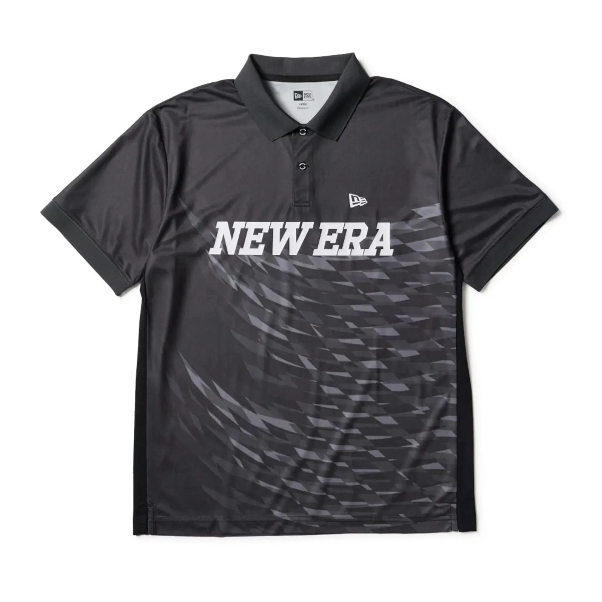 New Era Grid Black Polo T-Shirt adult unisex