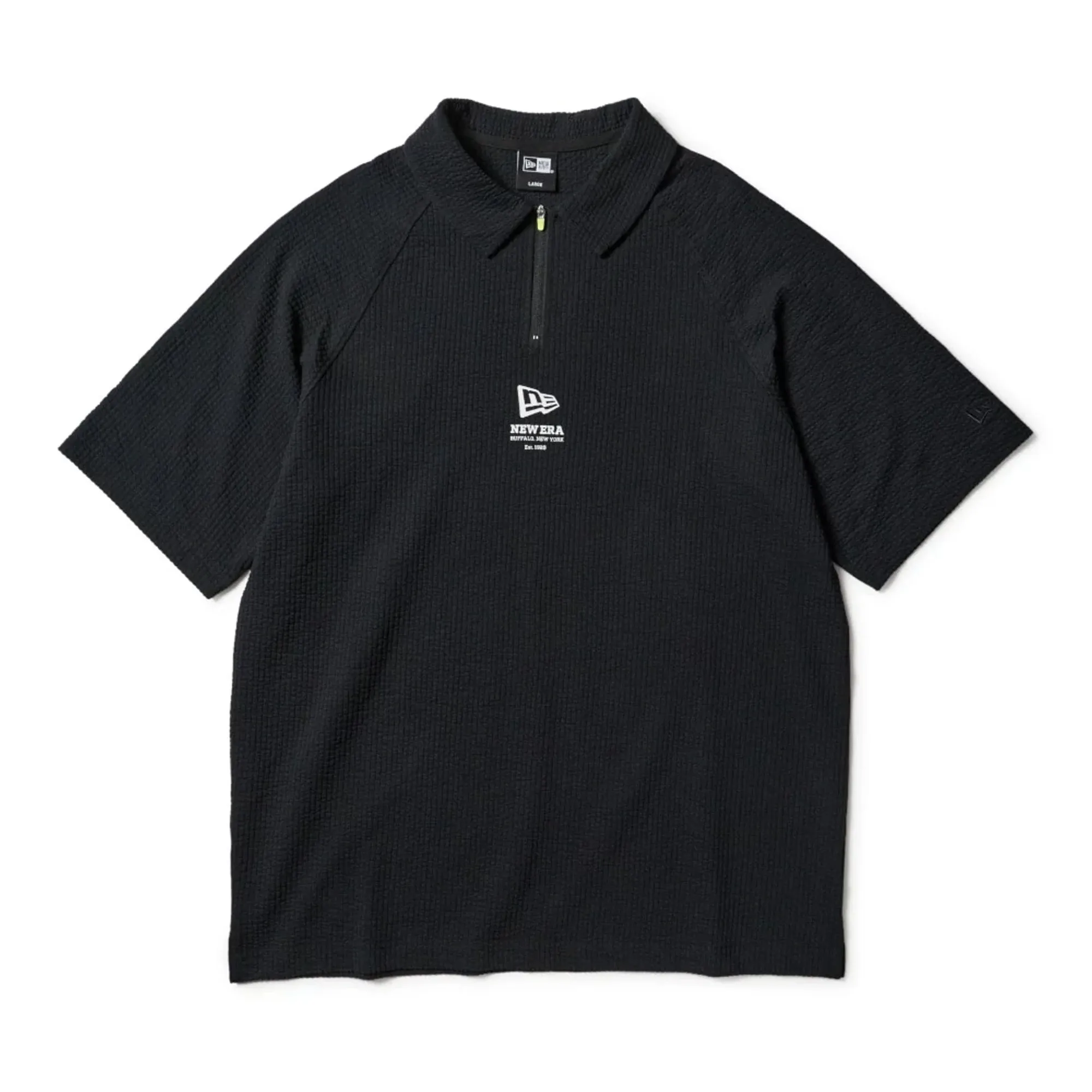 New Era Seersucker Black Polo T-Shirt adult unisex