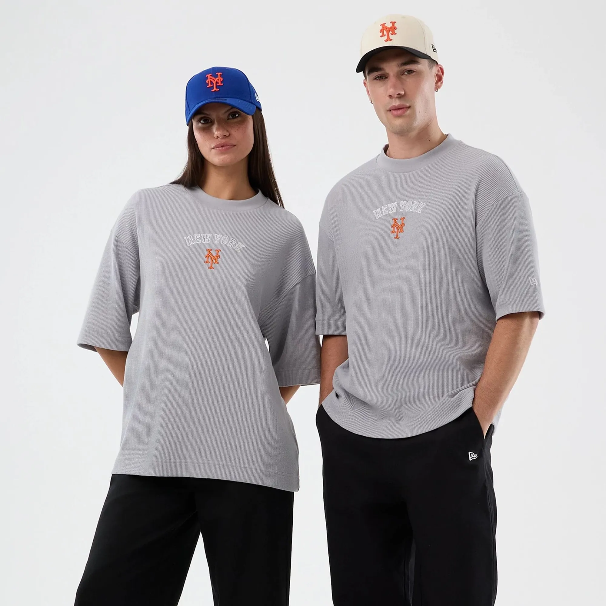 New York Mets MLB Waffle Grey T-Shirt New Era Cap adult unisex
