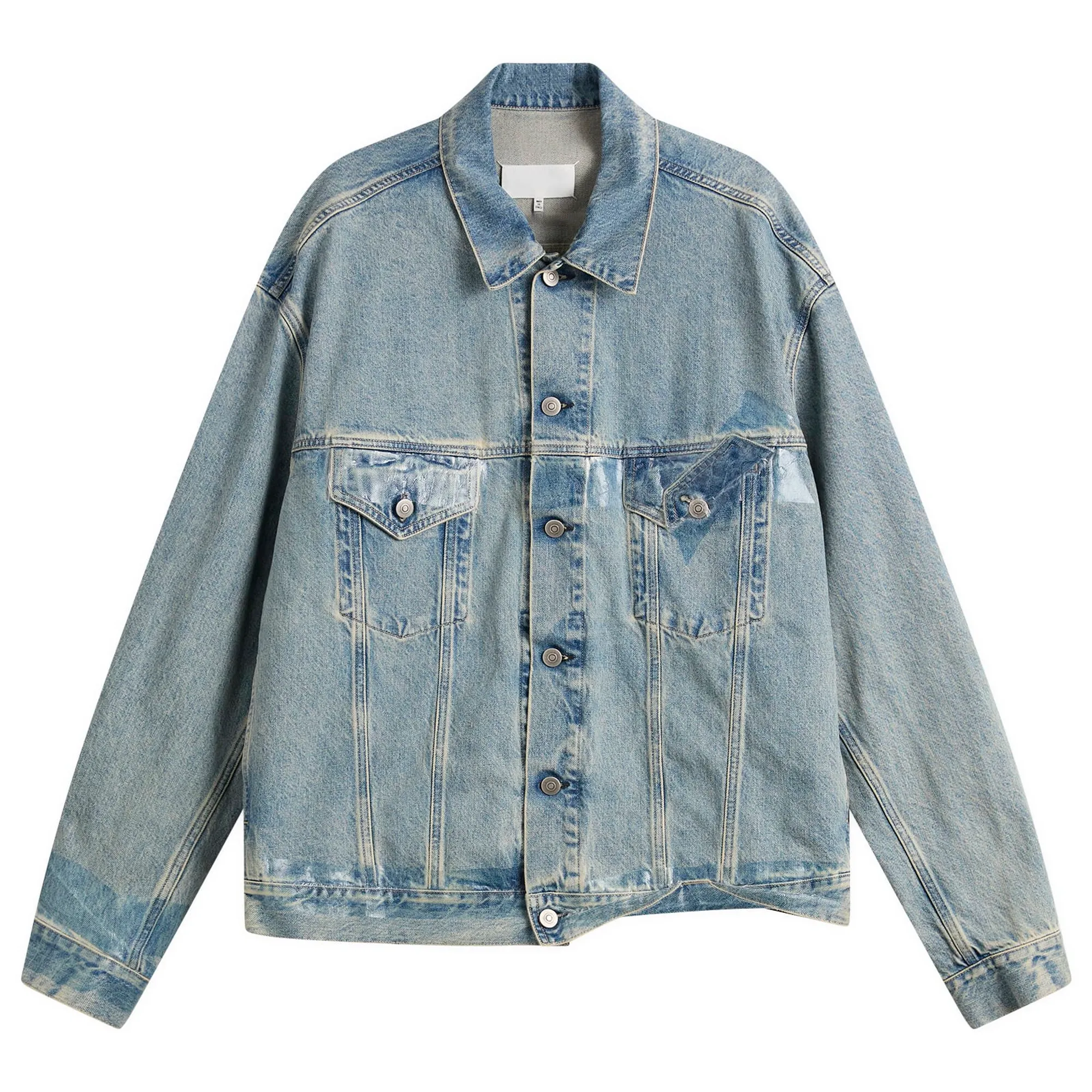 Maison Margiela Men's Taped Denim Jacket Ice Blue