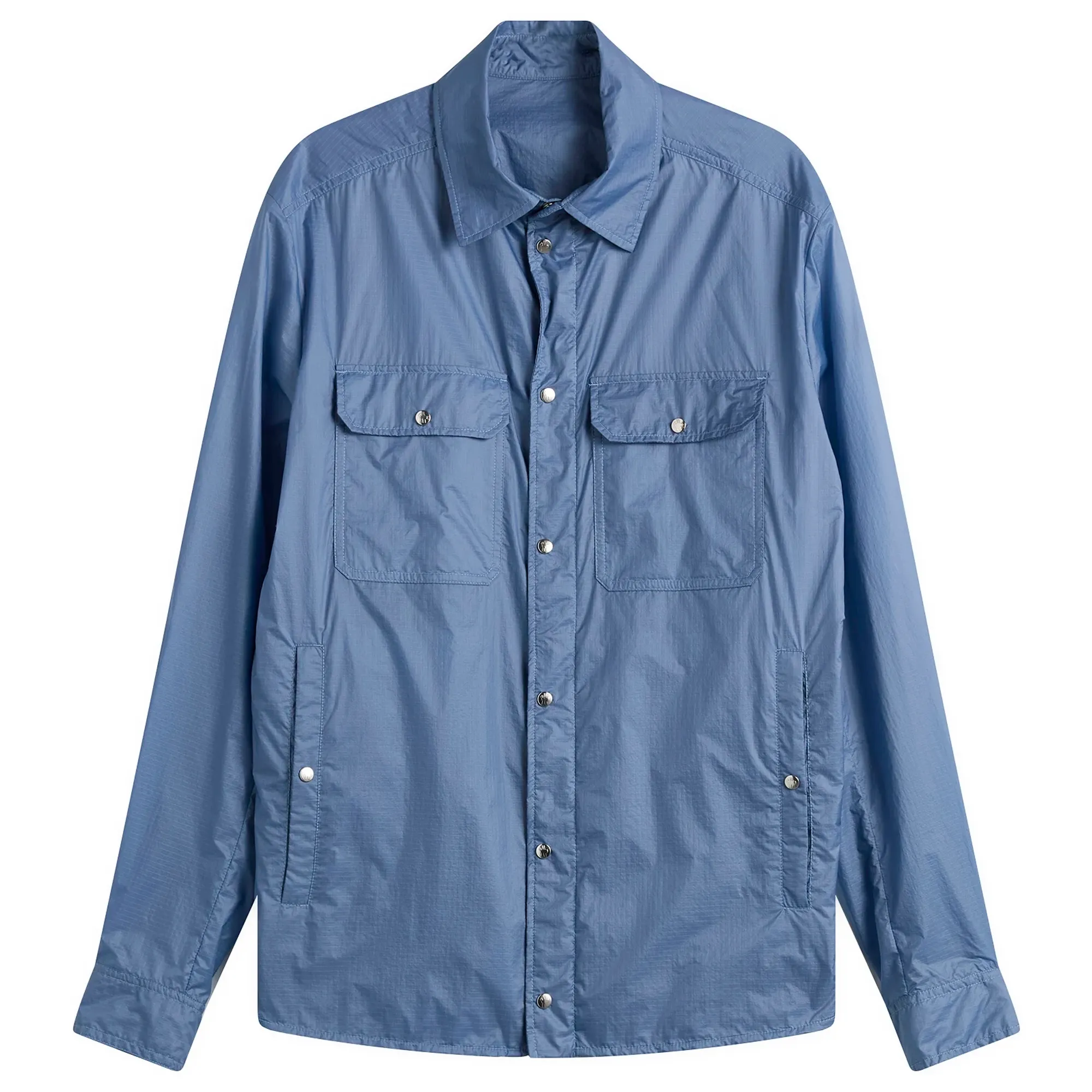 Moncler Men's Nylon Ripstop Shirt Jacket Blue
