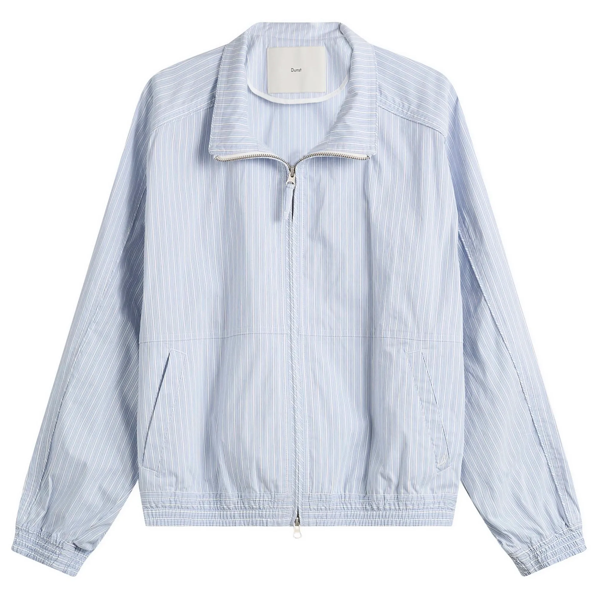 DUNST Women's Light Harrington Jacket Soft Blue Stripe